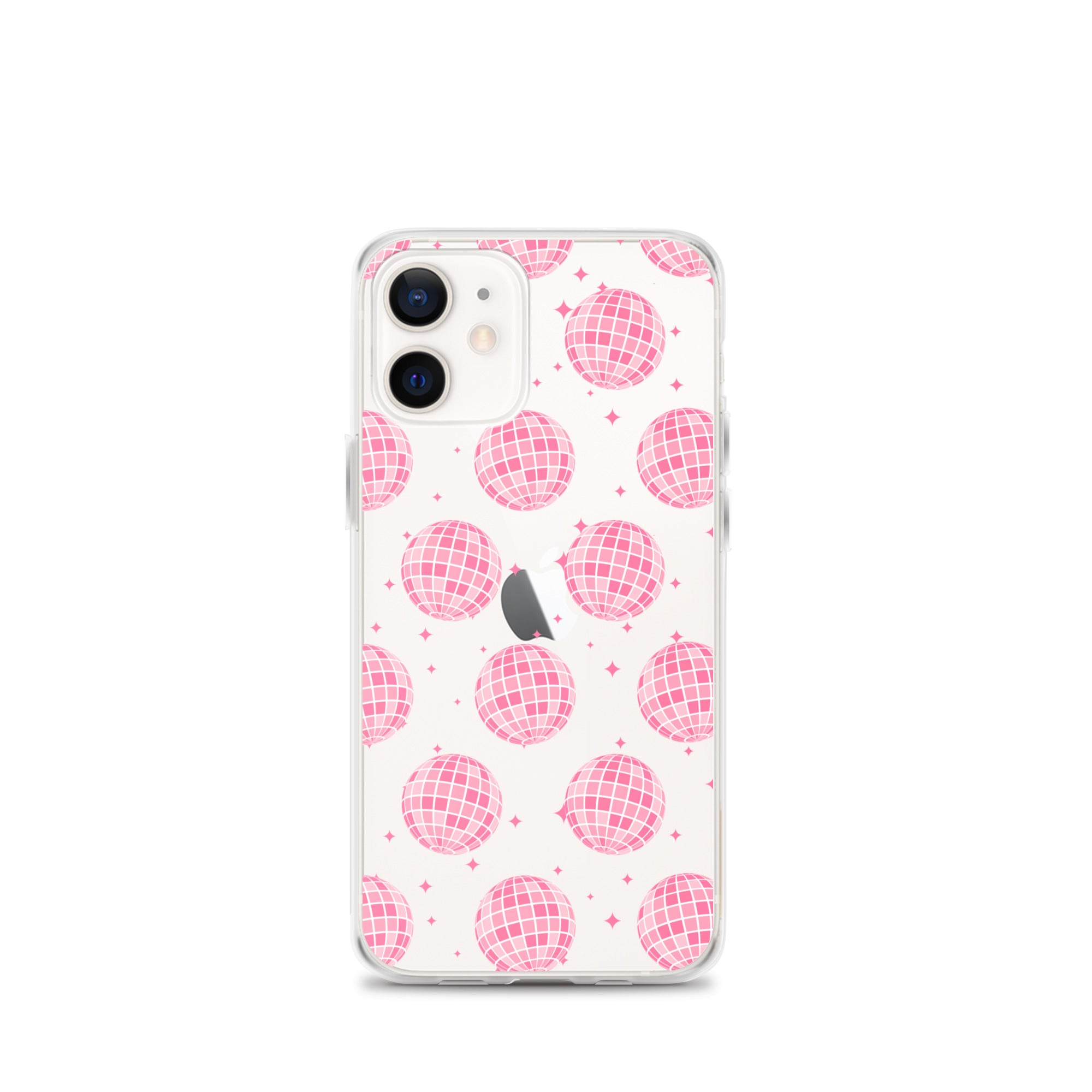 Pink Disco Balls Clear iPhone Case