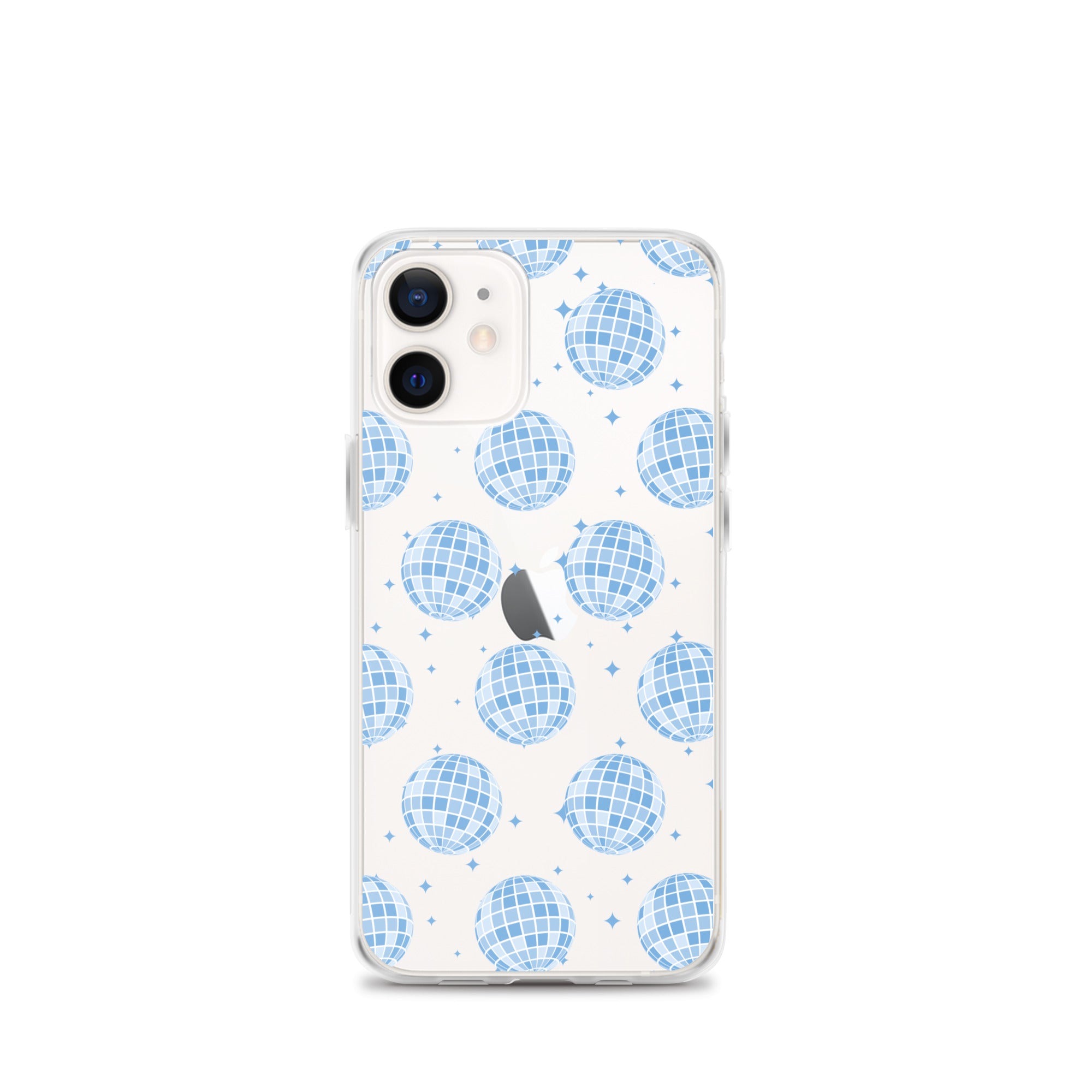 Blue Disco Balls Clear iPhone Case