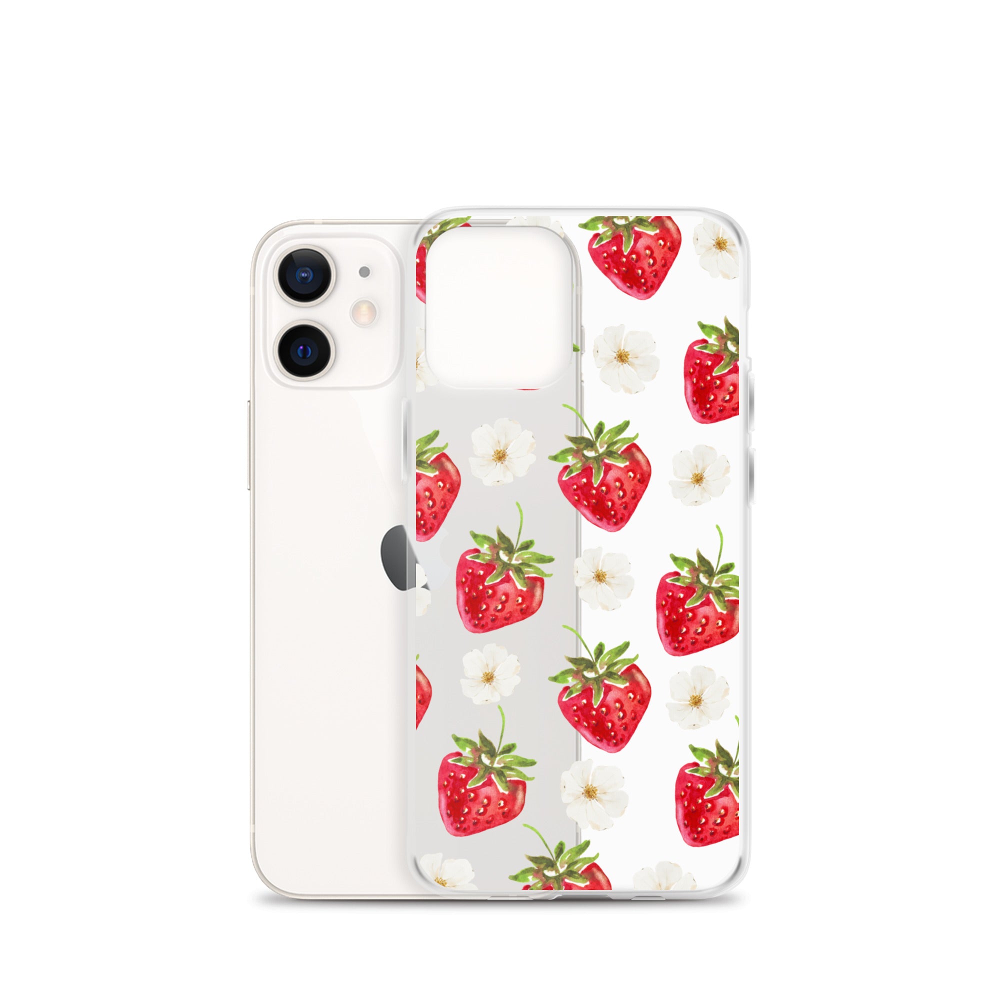 Strawberry Bloom Clear iPhone Case