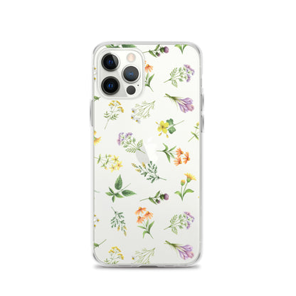 Floral Rain Clear iPhone Case iPhone 12 Pro