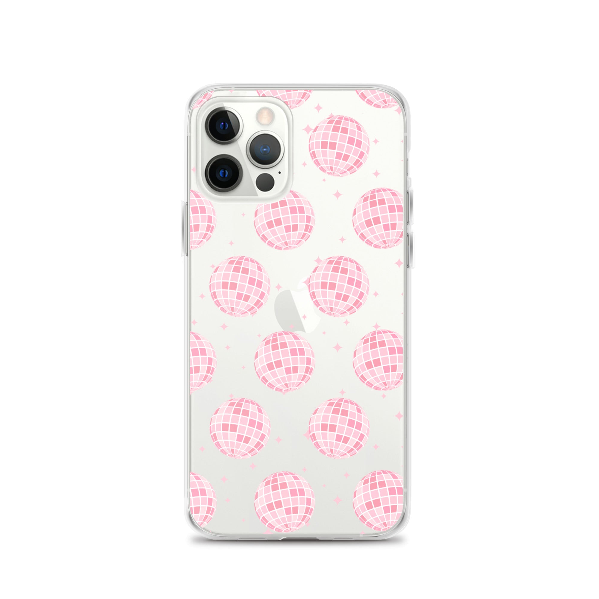 Light Pink Disco Balls Clear iPhone Case