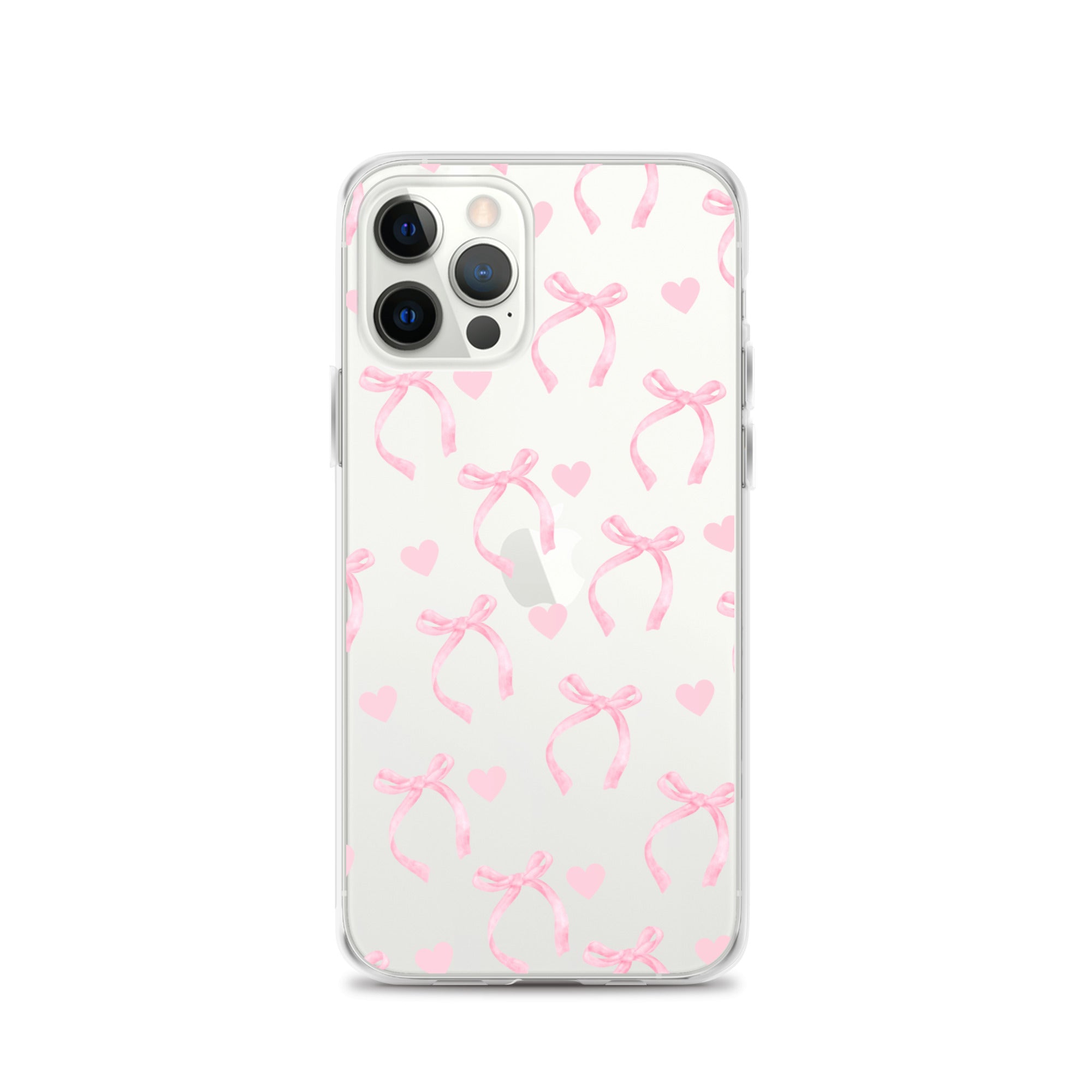 Pink Bows & Hearts Clear iPhone Case