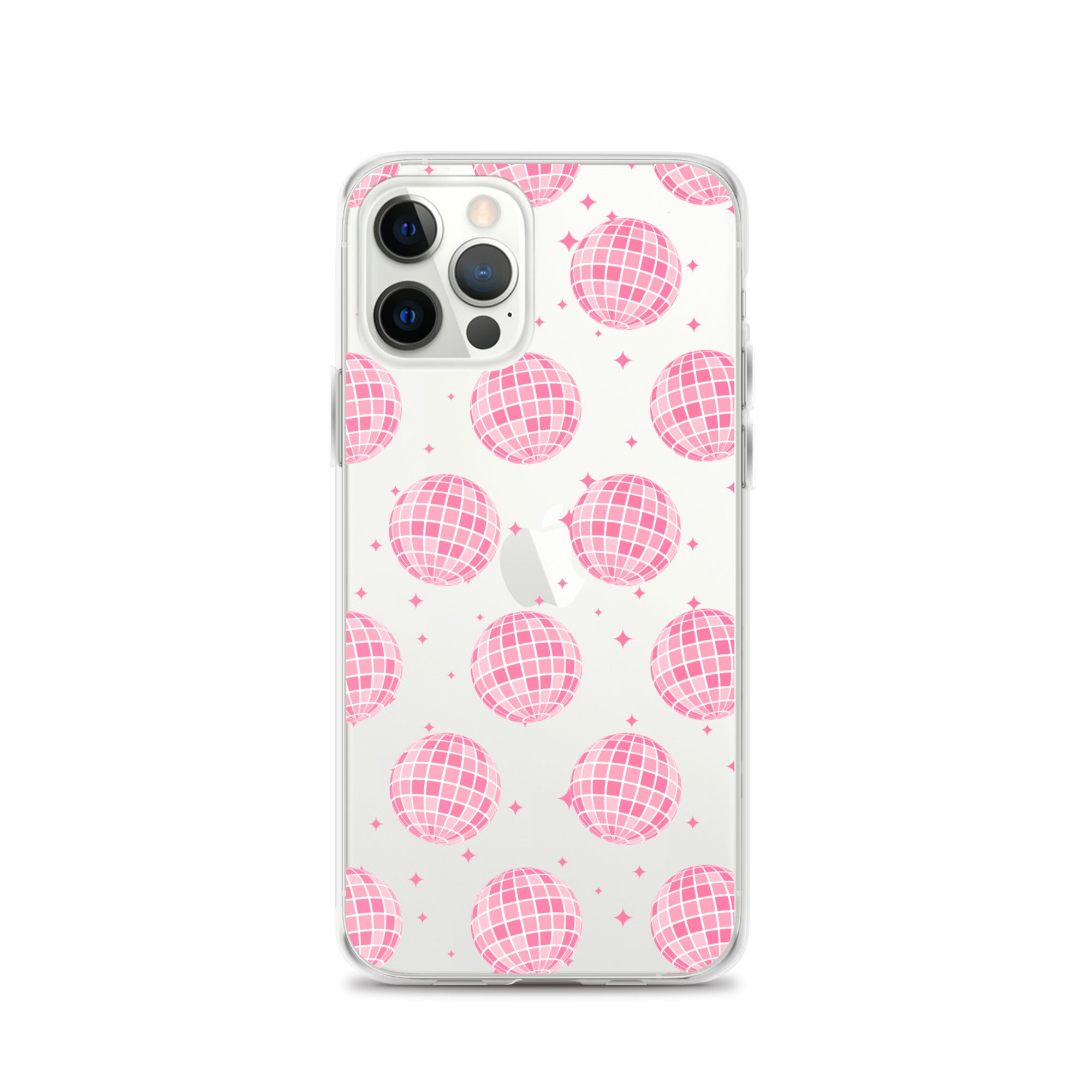 Pink Disco Balls Clear iPhone Case