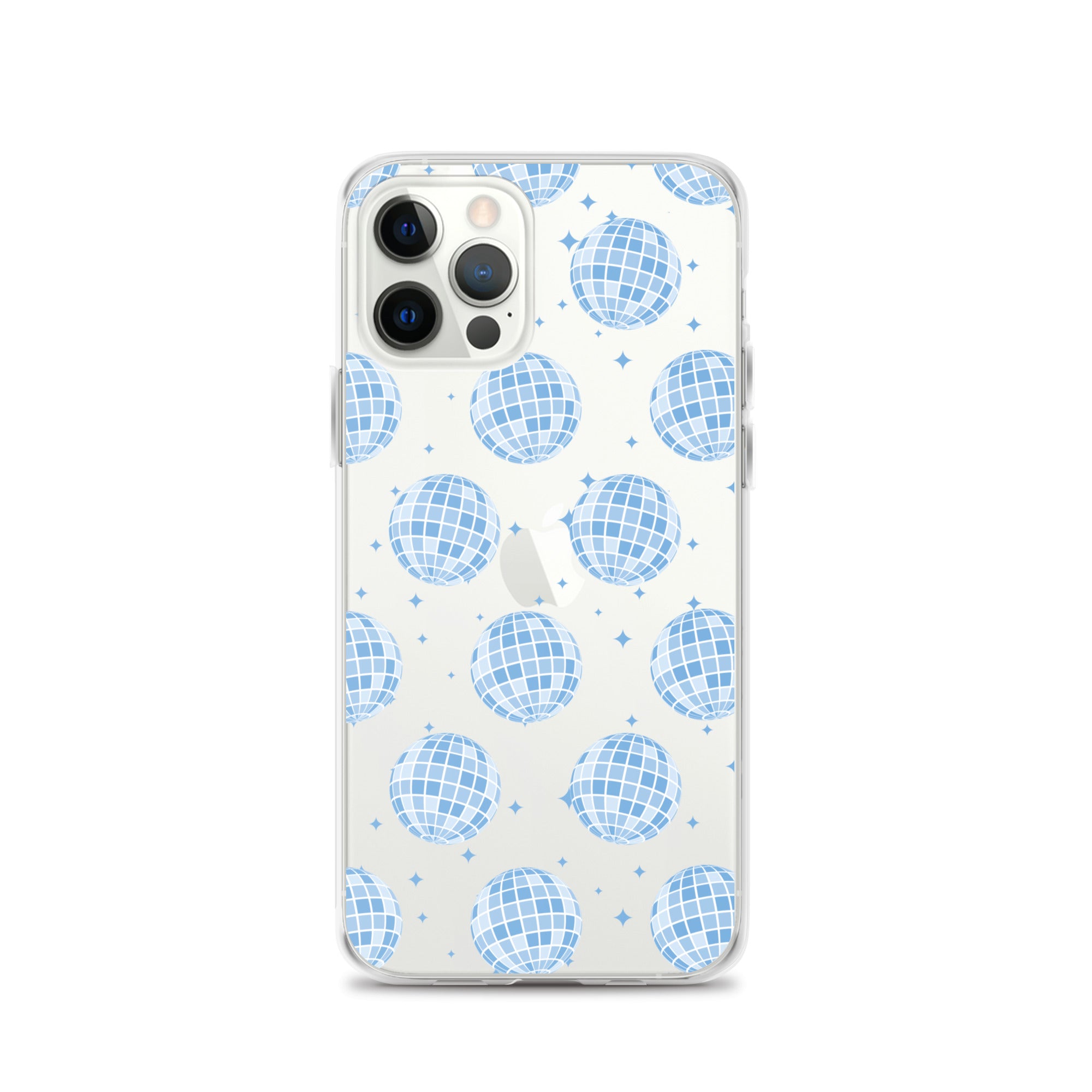 Blue Disco Balls Clear iPhone Case