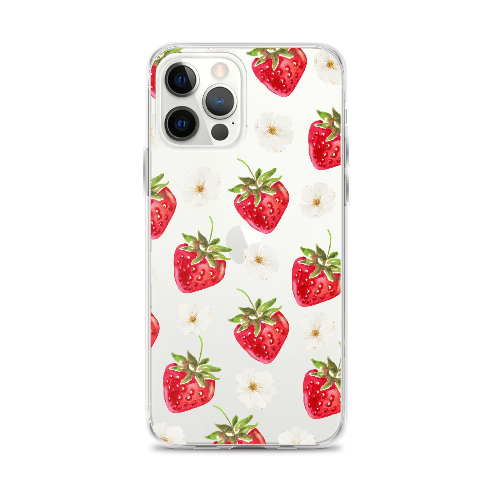 Strawberry Bloom Clear iPhone Case