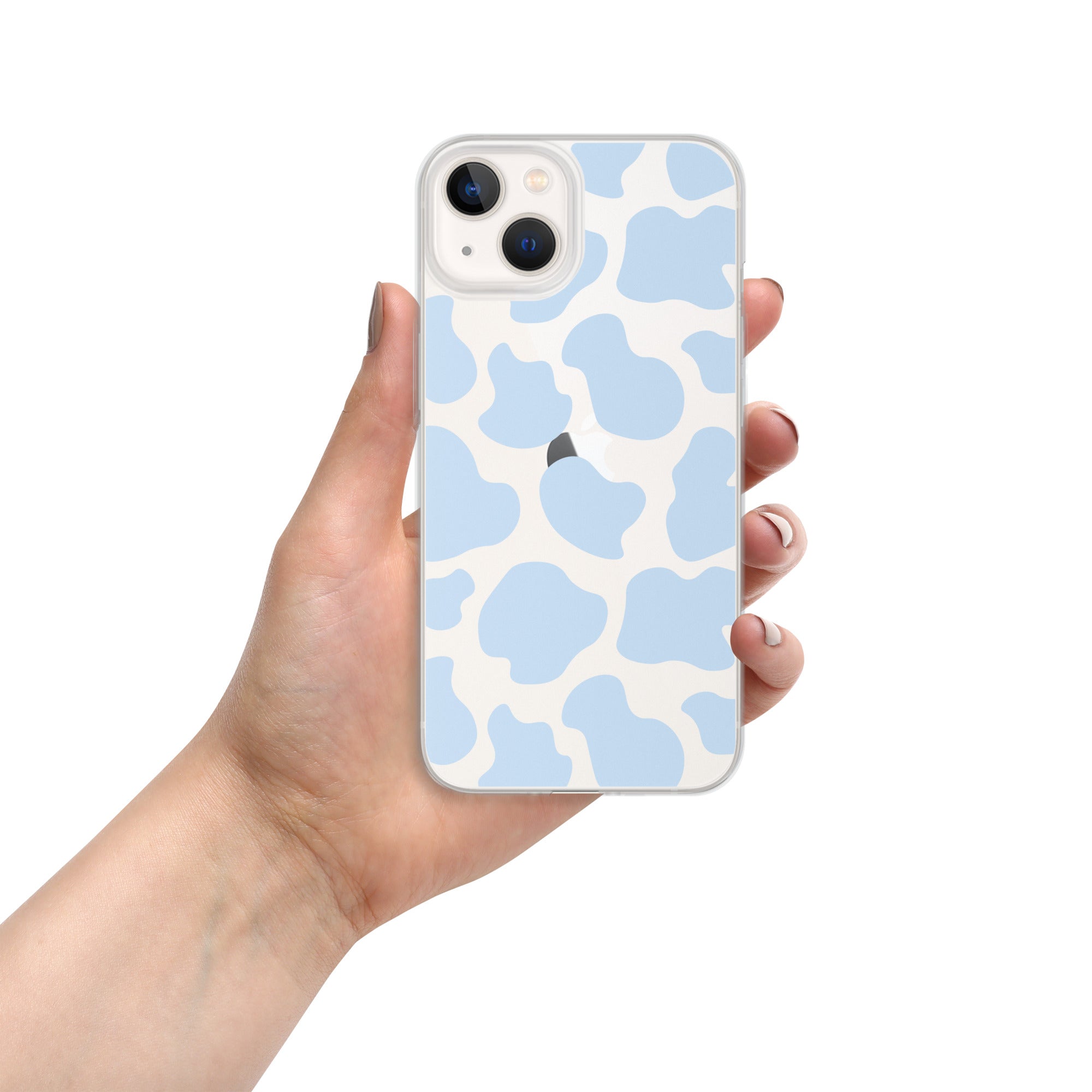 Blue Cow Clear iPhone Case