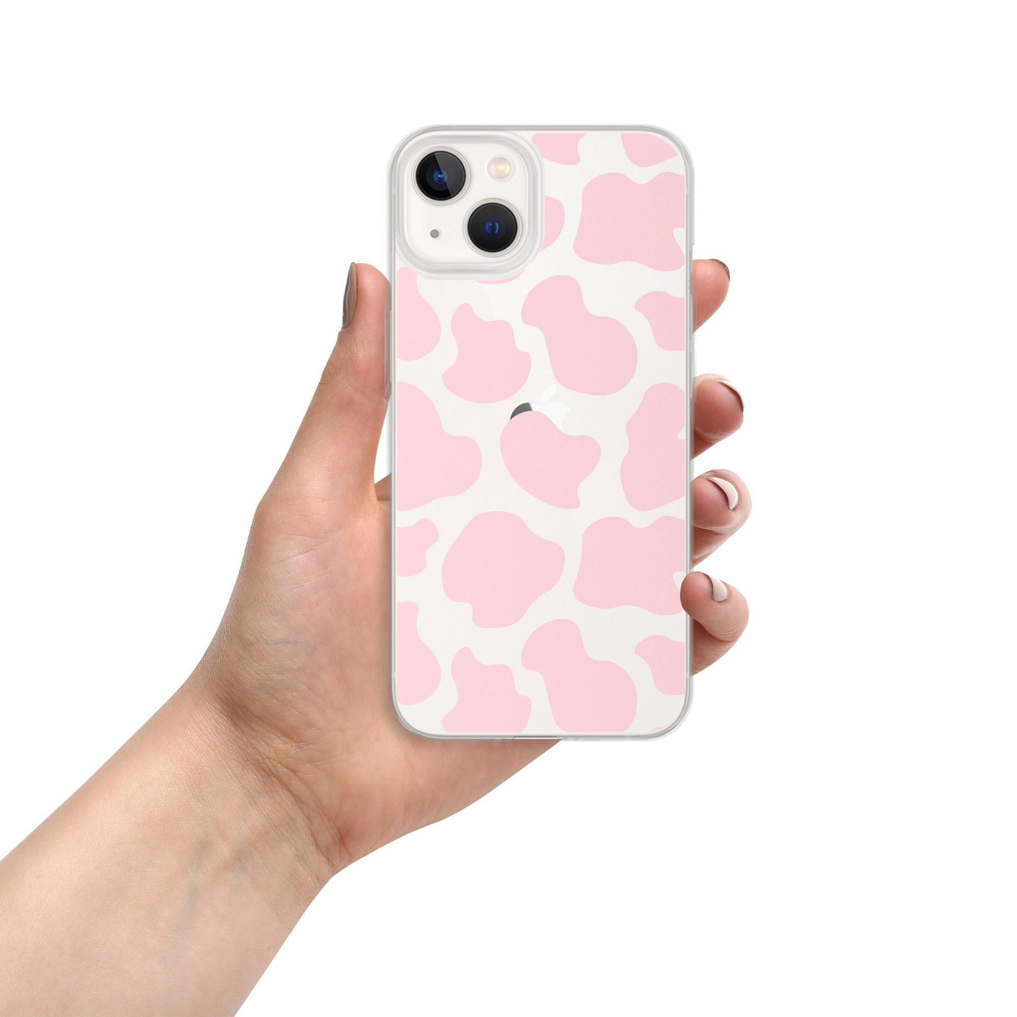 Pink Cow Clear iPhone Case