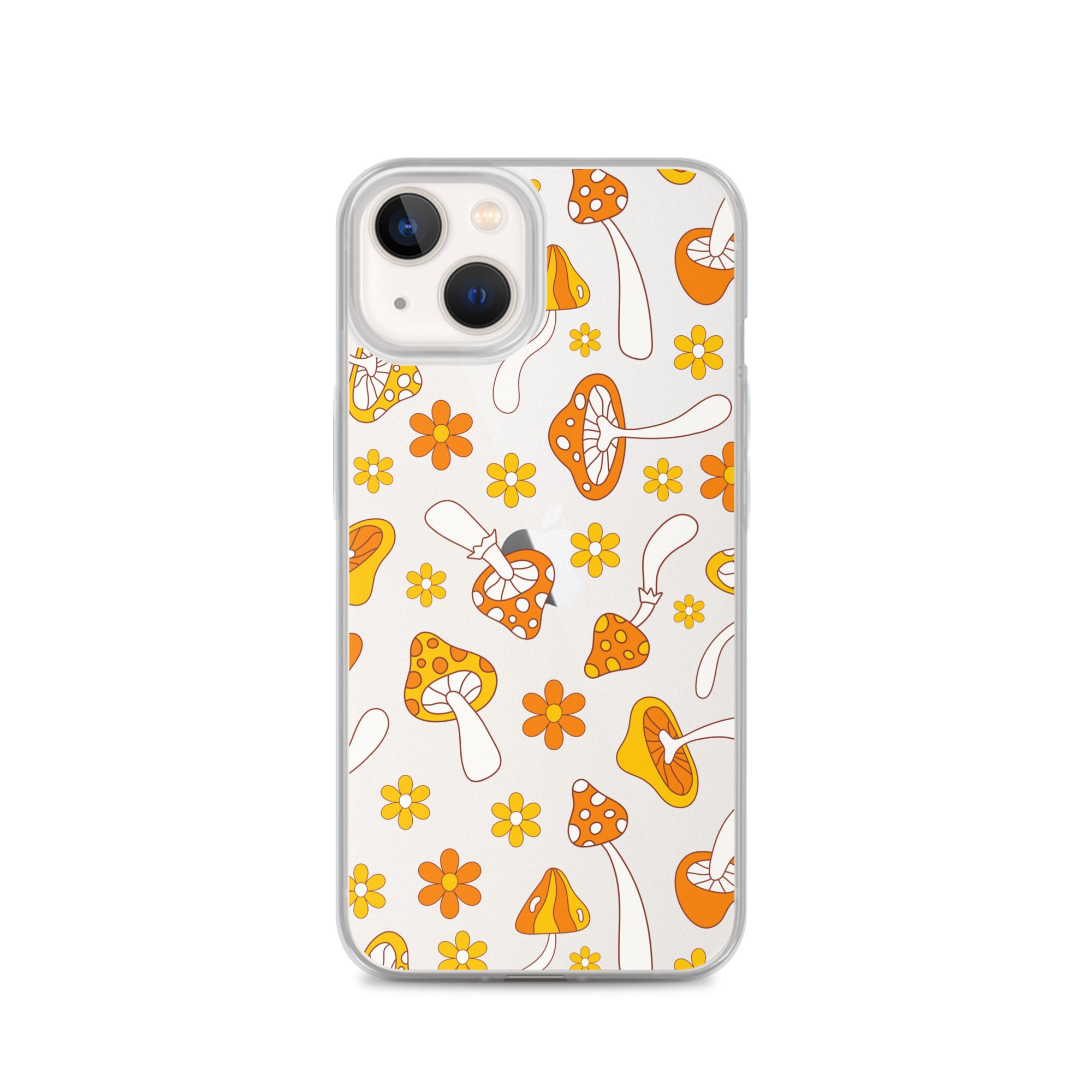 Retro Mushrooms Clear iPhone Case iPhone 13