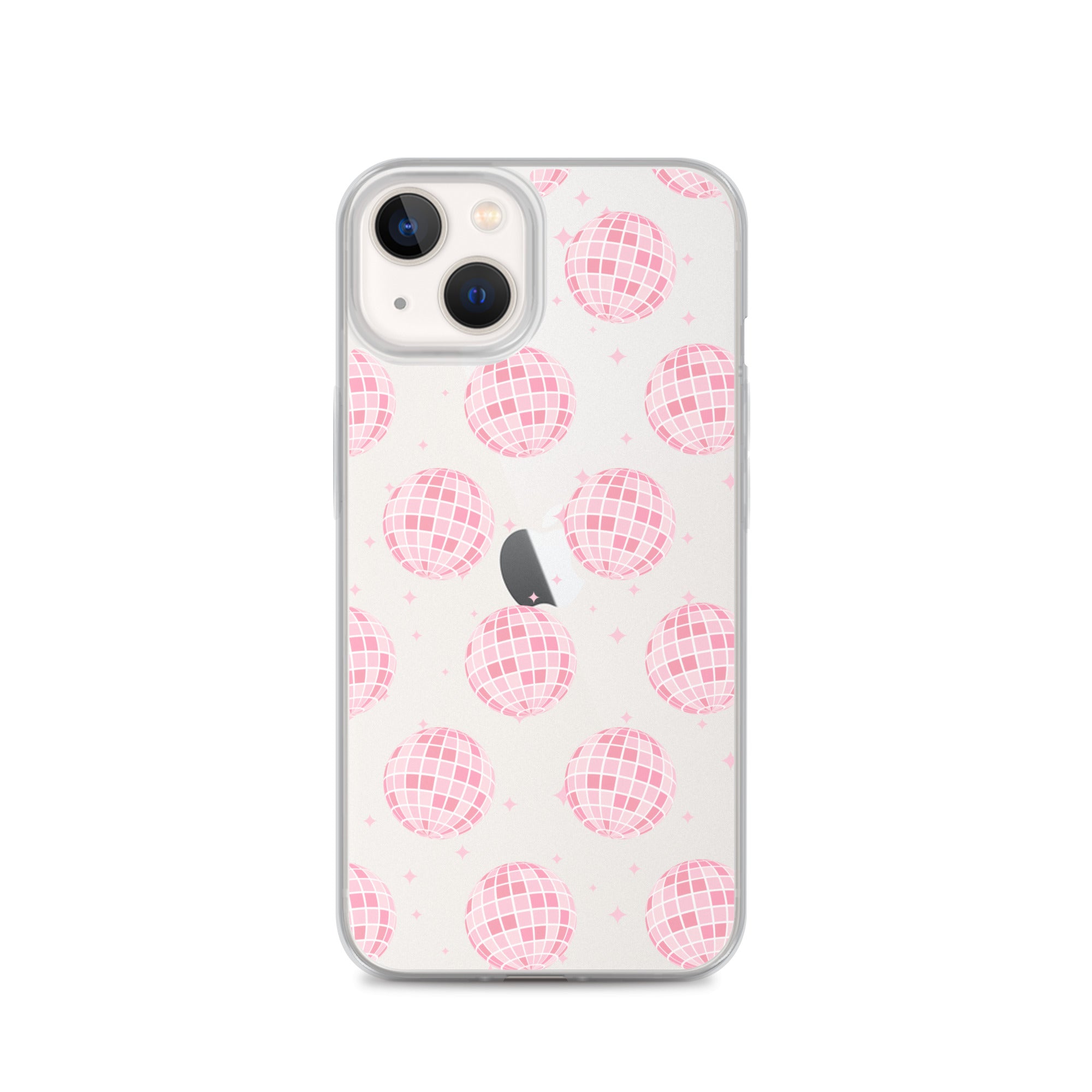 Light Pink Disco Balls Clear iPhone Case