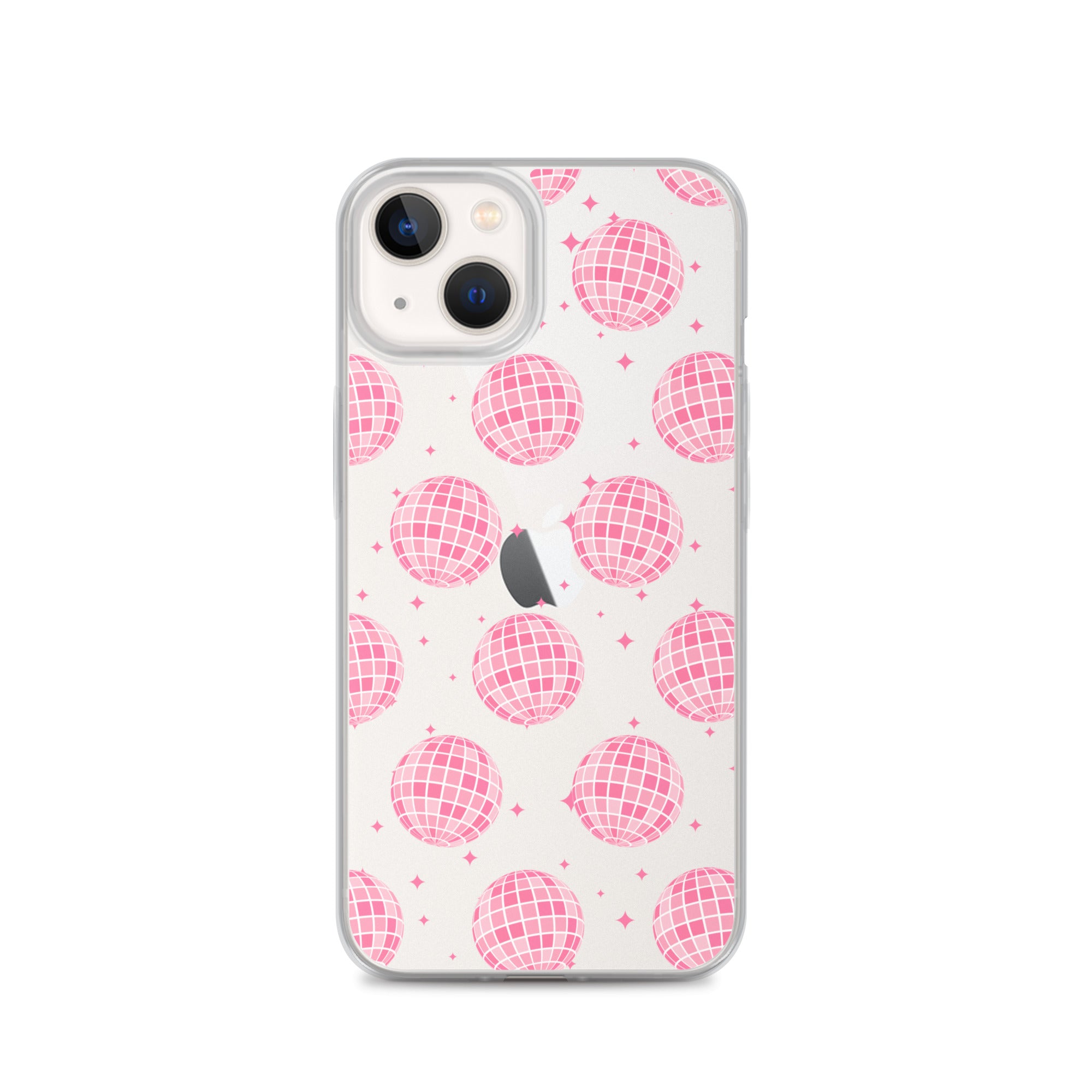 Pink Disco Balls Clear iPhone Case