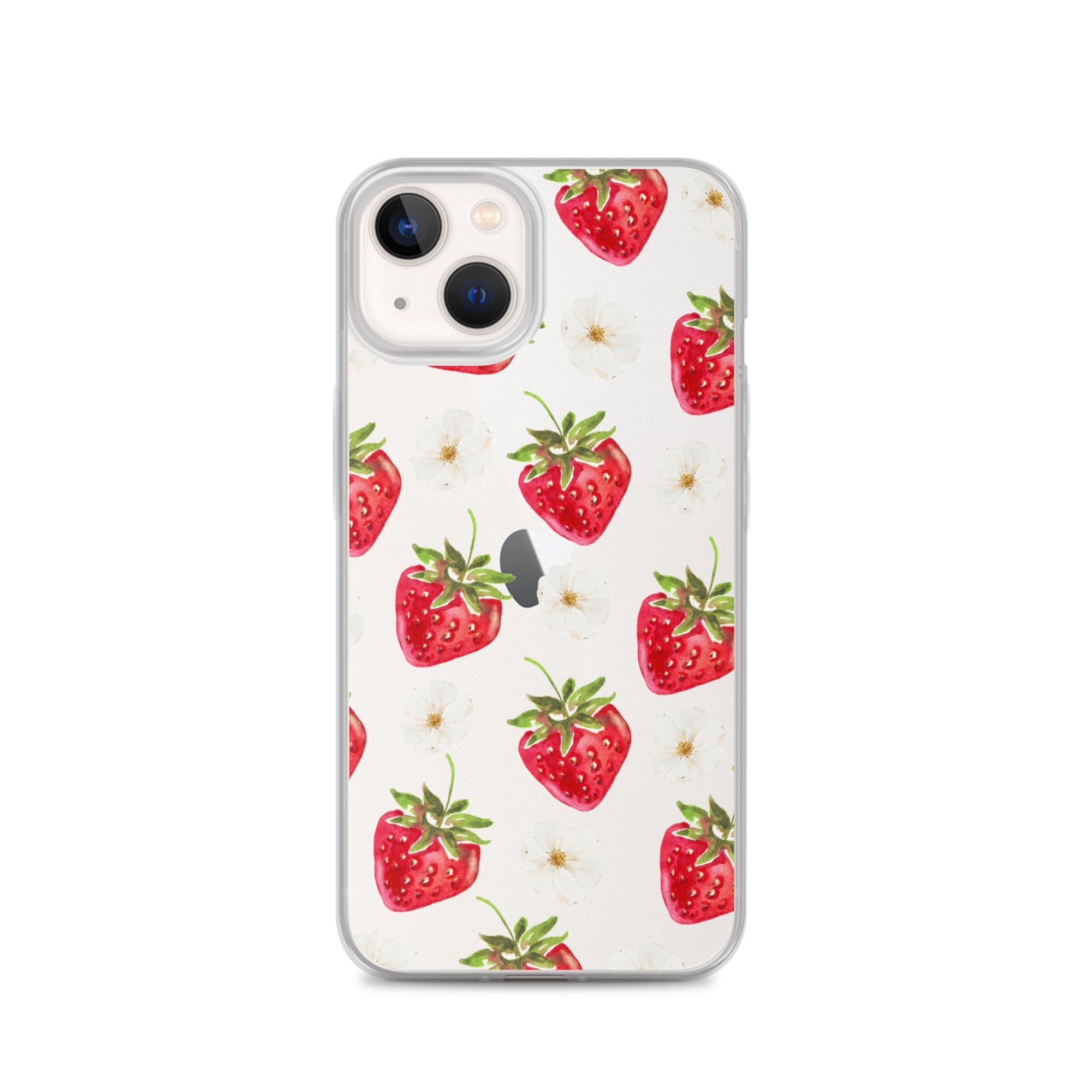 Strawberry Bloom Clear iPhone Case
