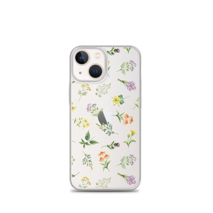 Floral Rain Clear iPhone Case iPhone 13 mini
