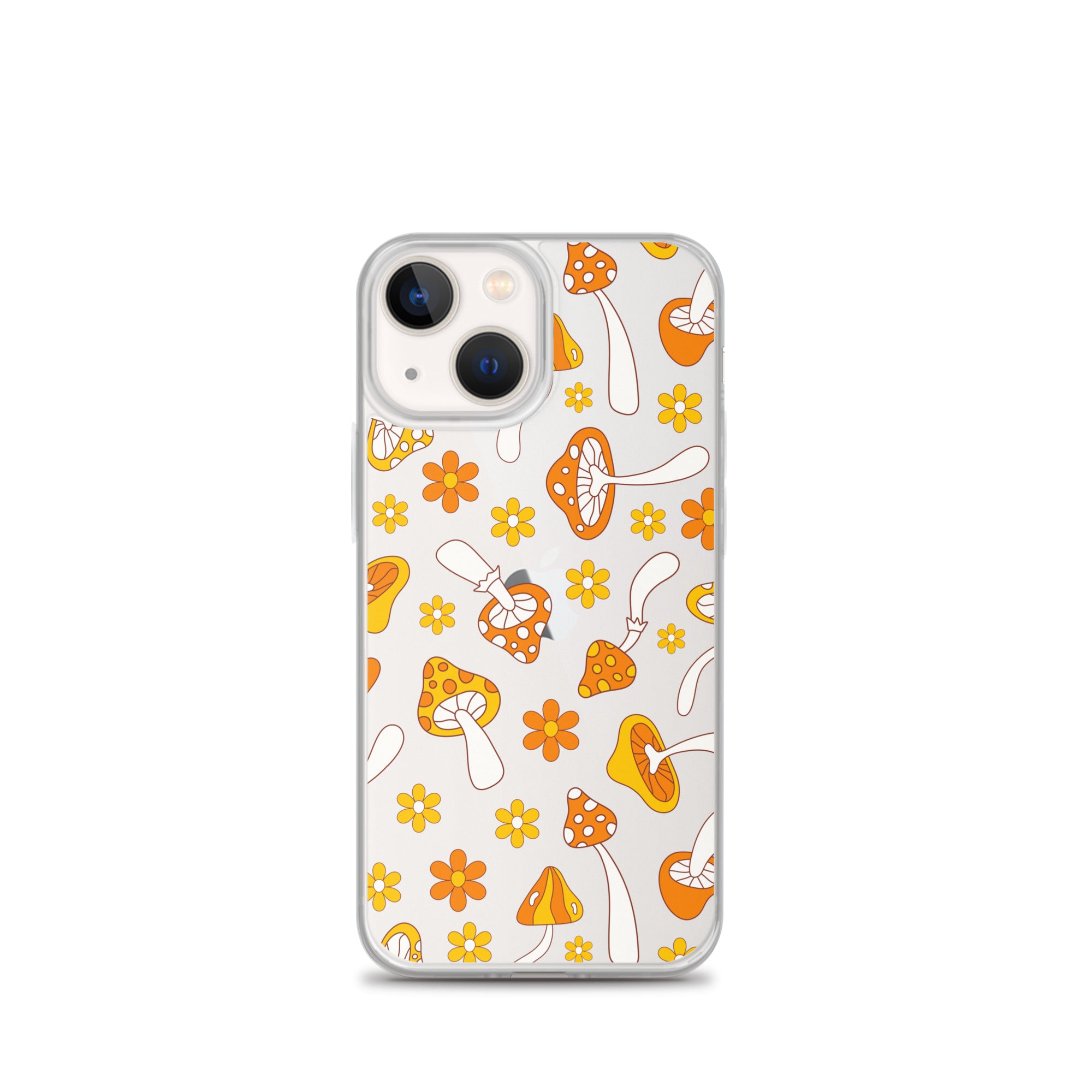 Retro Mushrooms Clear iPhone Case iPhone 13 mini