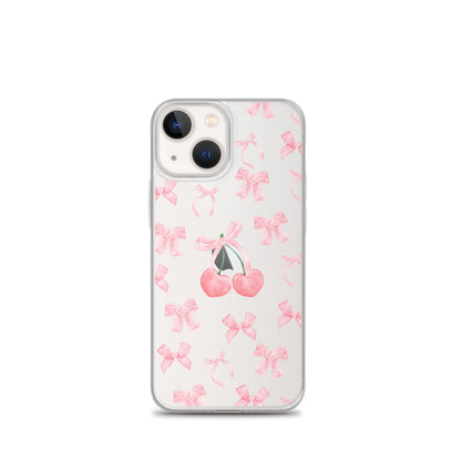 Cherry Bows Clear iPhone Case