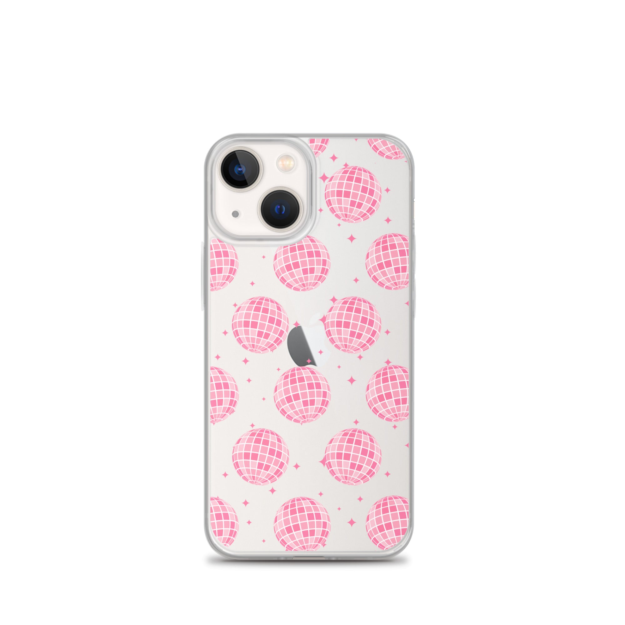 Pink Disco Balls Clear iPhone Case