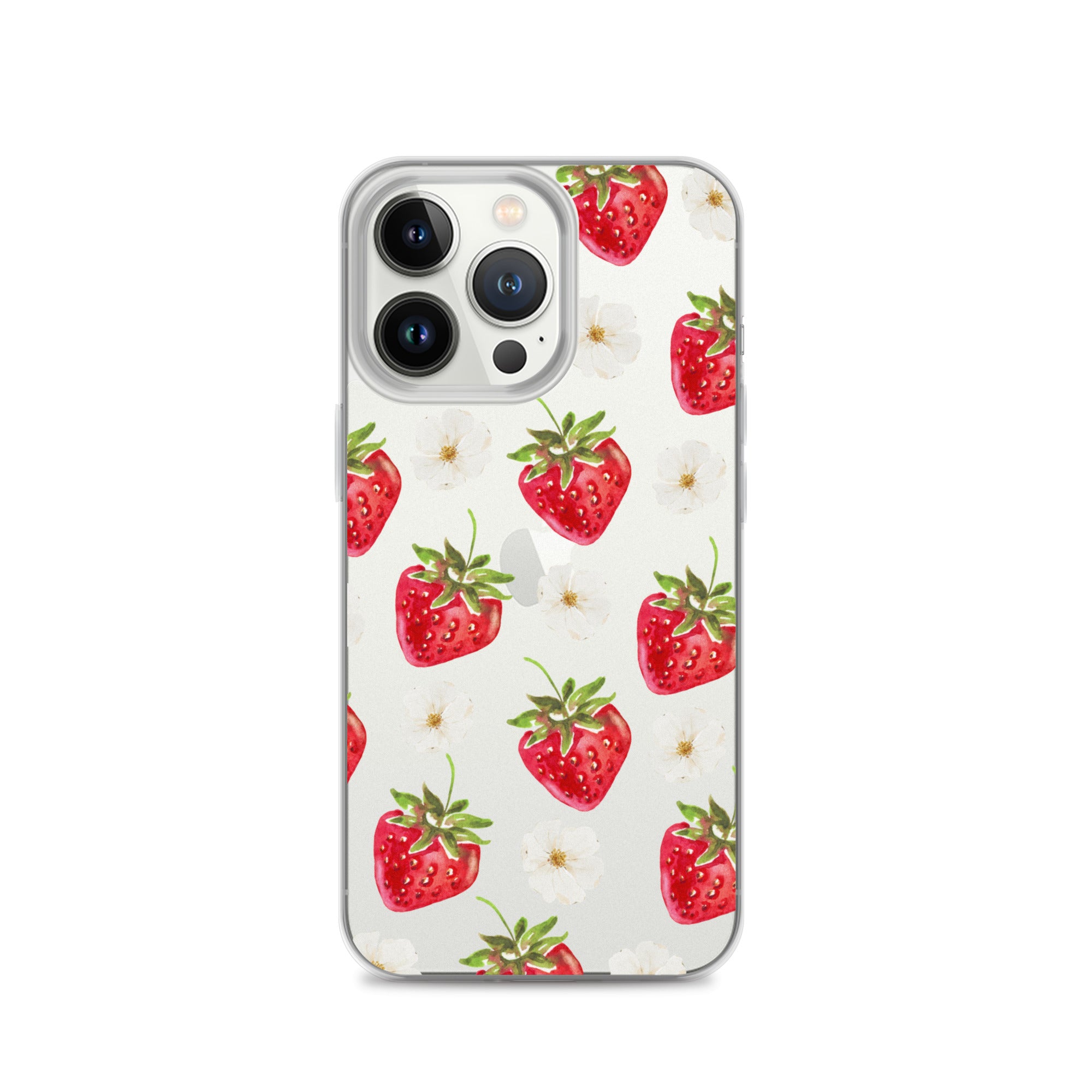 Strawberry Bloom Clear iPhone Case