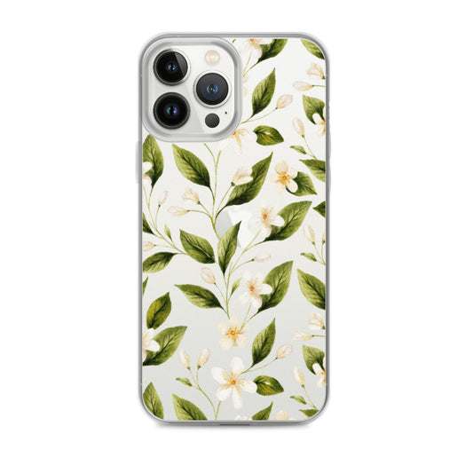 White Floral Clear iPhone Case iPhone 13 Pro Max