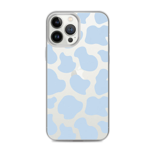 Blue Cow Clear iPhone Case iPhone 13 Pro Max
