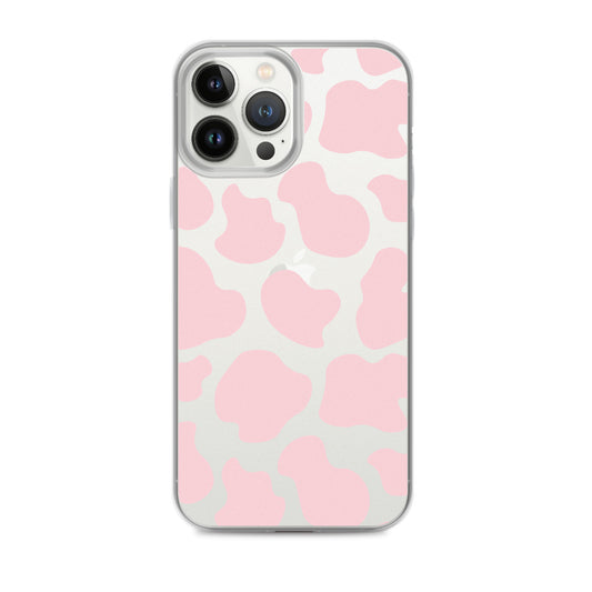 Pink Cow Clear iPhone Case iPhone 13 Pro Max