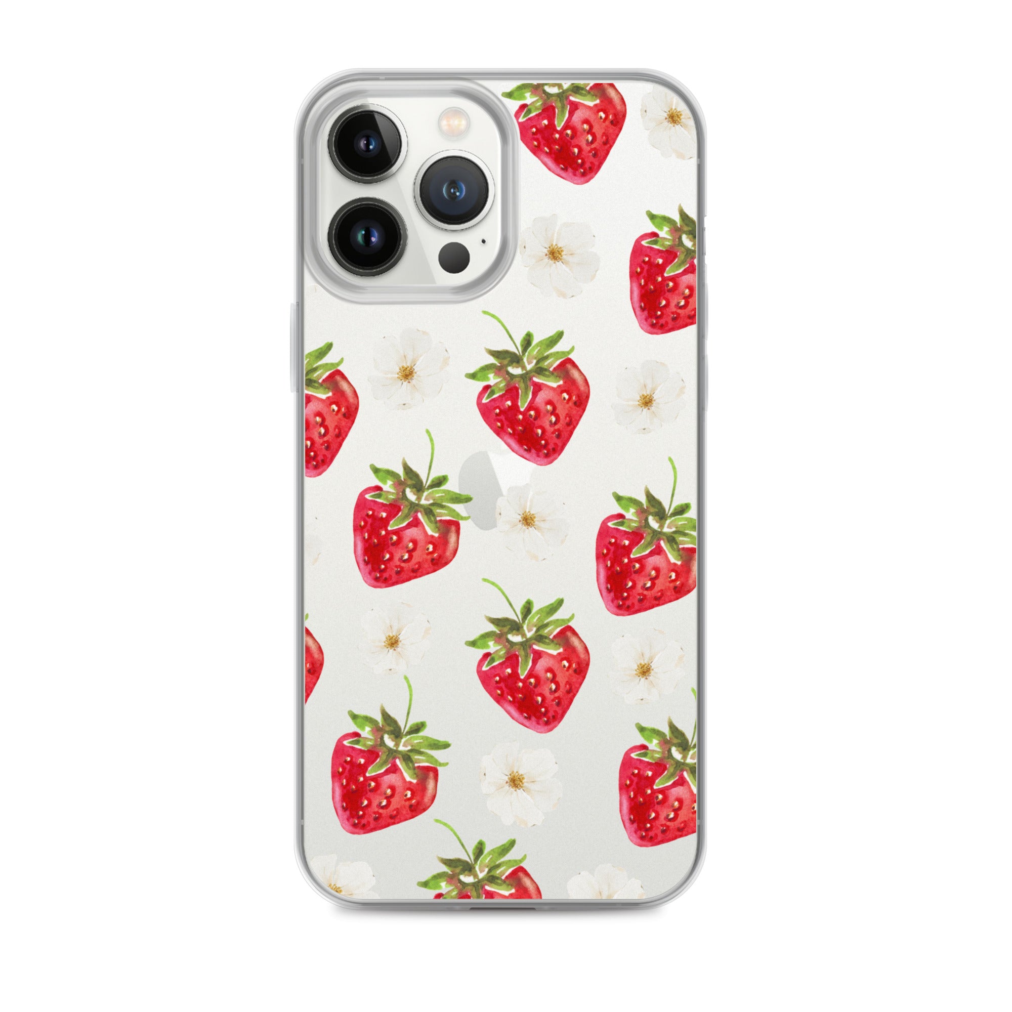 Strawberry Bloom Clear iPhone Case