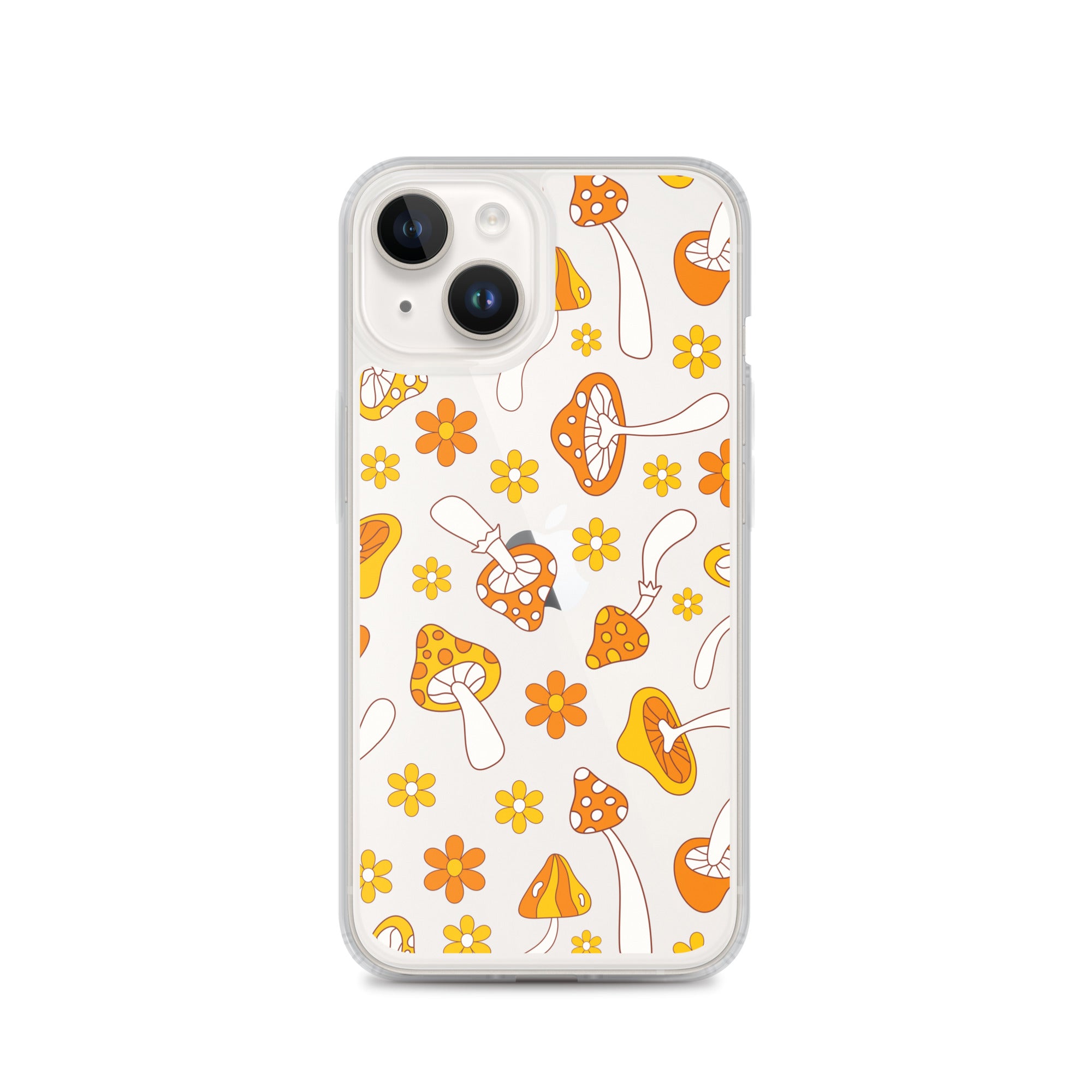 Retro Mushrooms Clear iPhone Case iPhone 14
