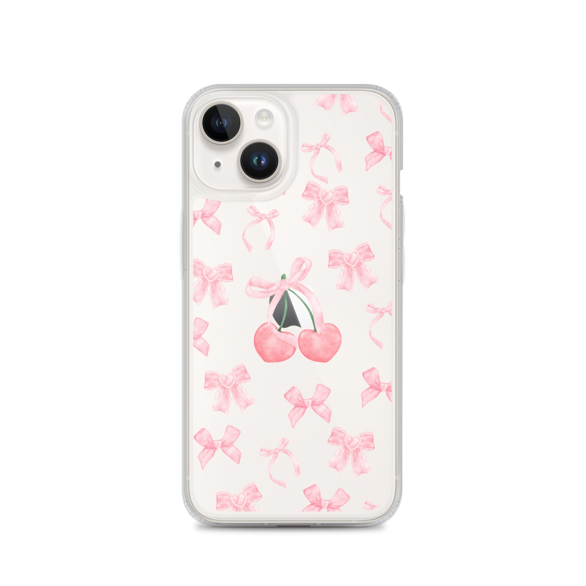 Cherry Bows Clear iPhone Case