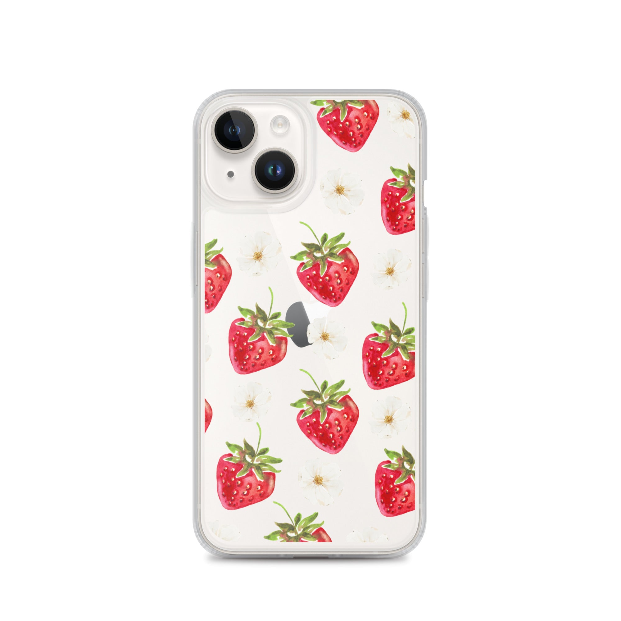 Strawberry Bloom Clear iPhone Case