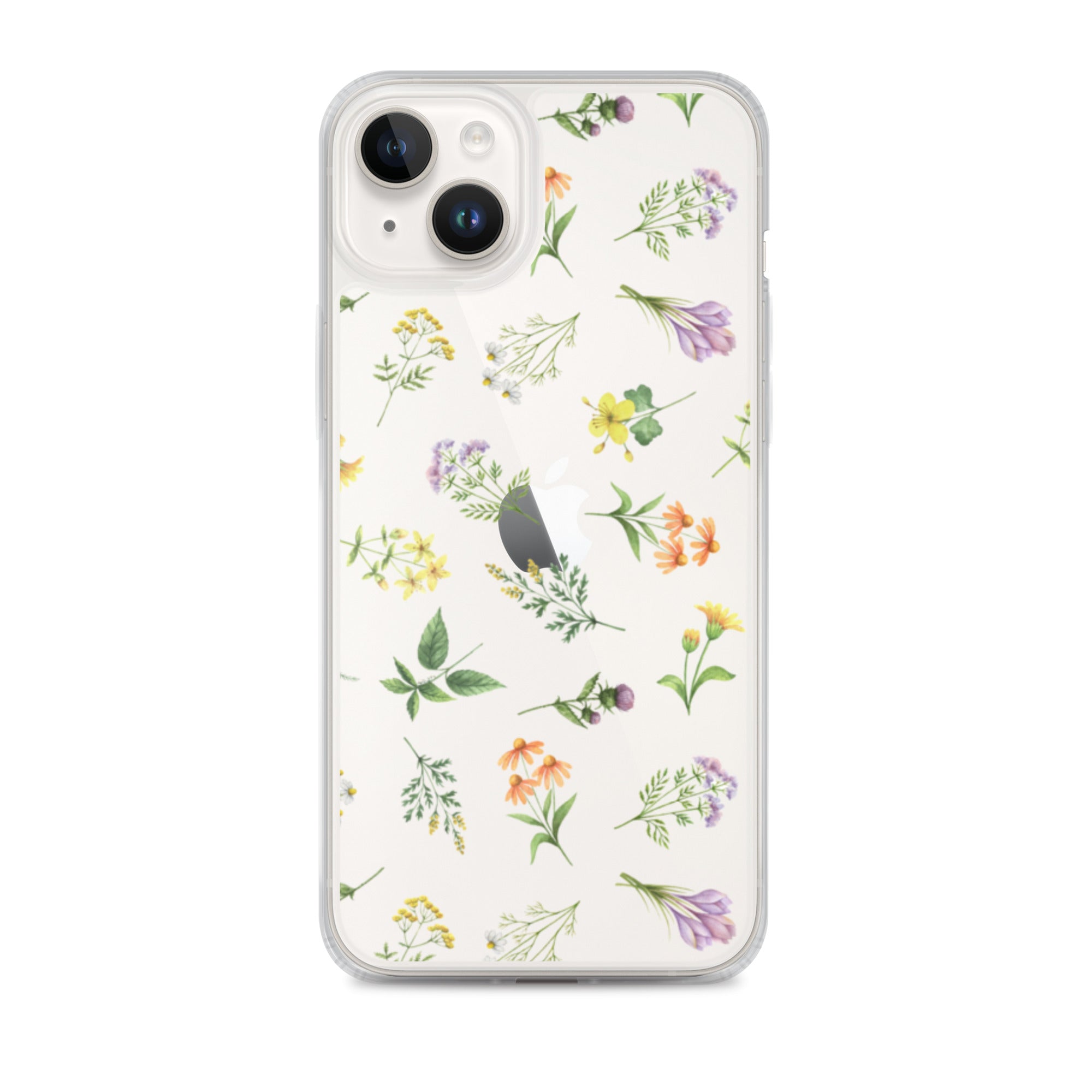 Floral Rain Clear iPhone Case iPhone 14 Plus