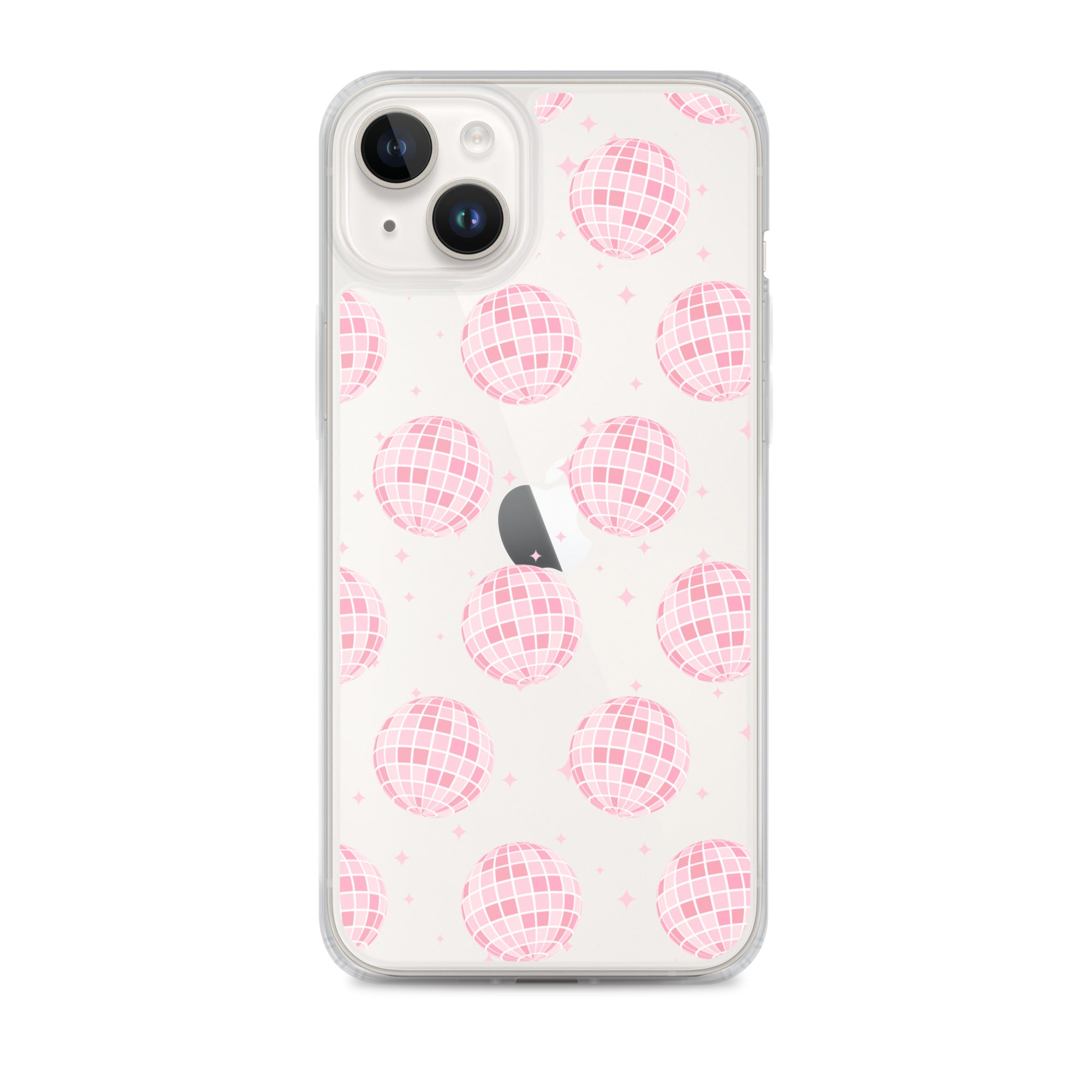 Light Pink Disco Balls Clear iPhone Case