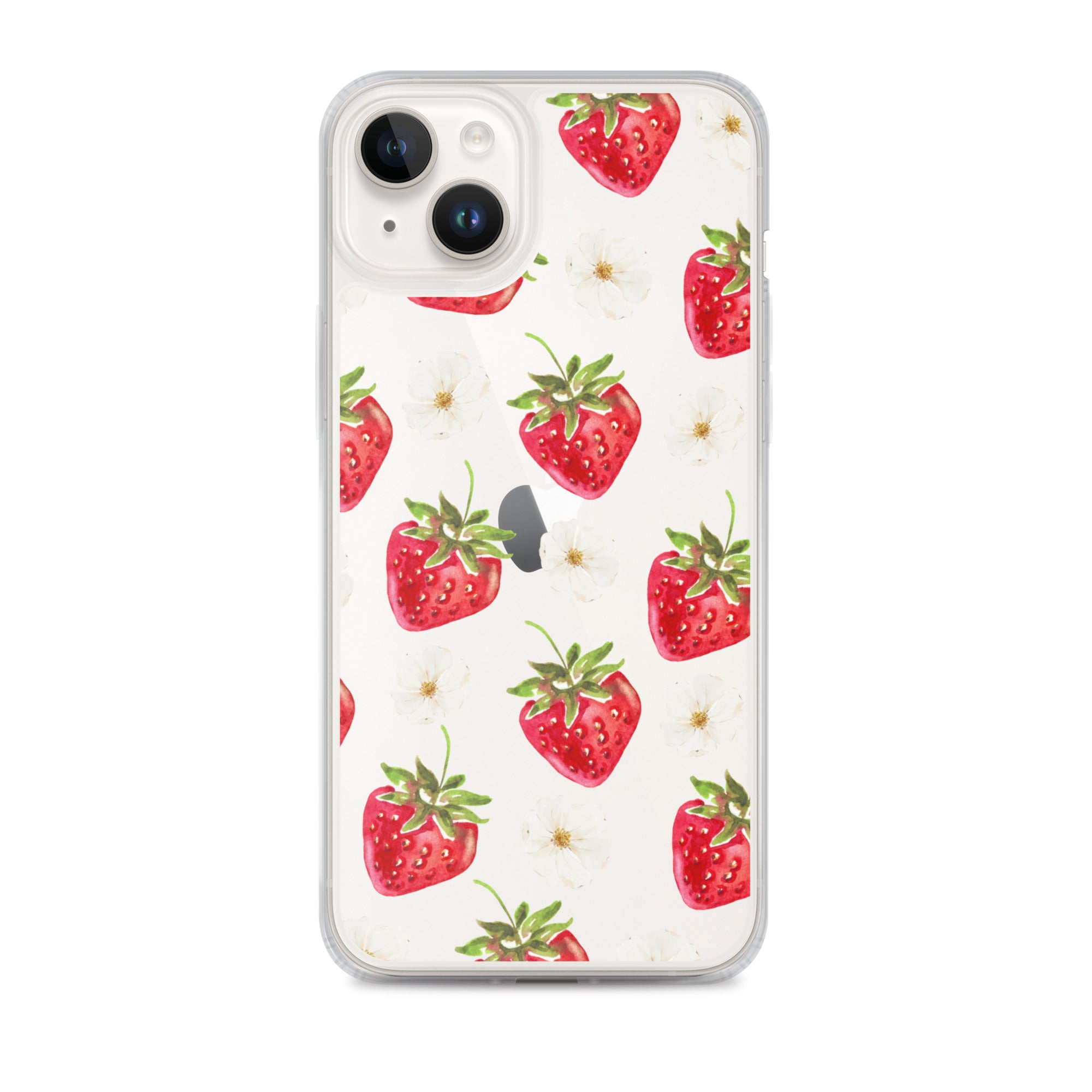 Strawberry Bloom Clear iPhone Case