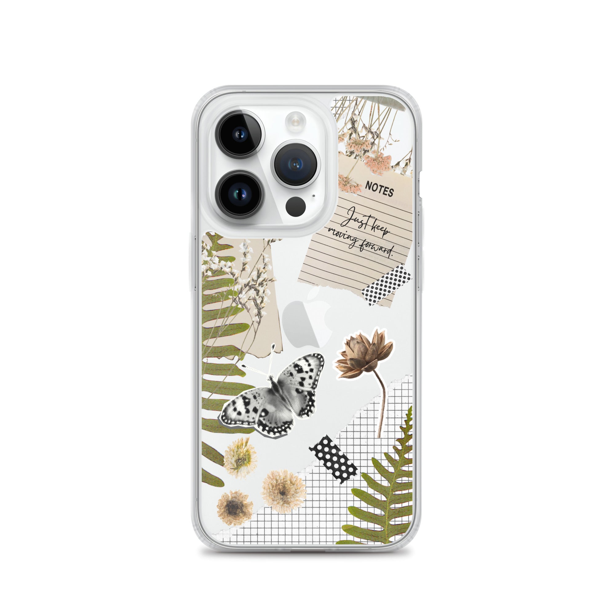 Boho Collage Clear iPhone Case iPhone 14 Pro