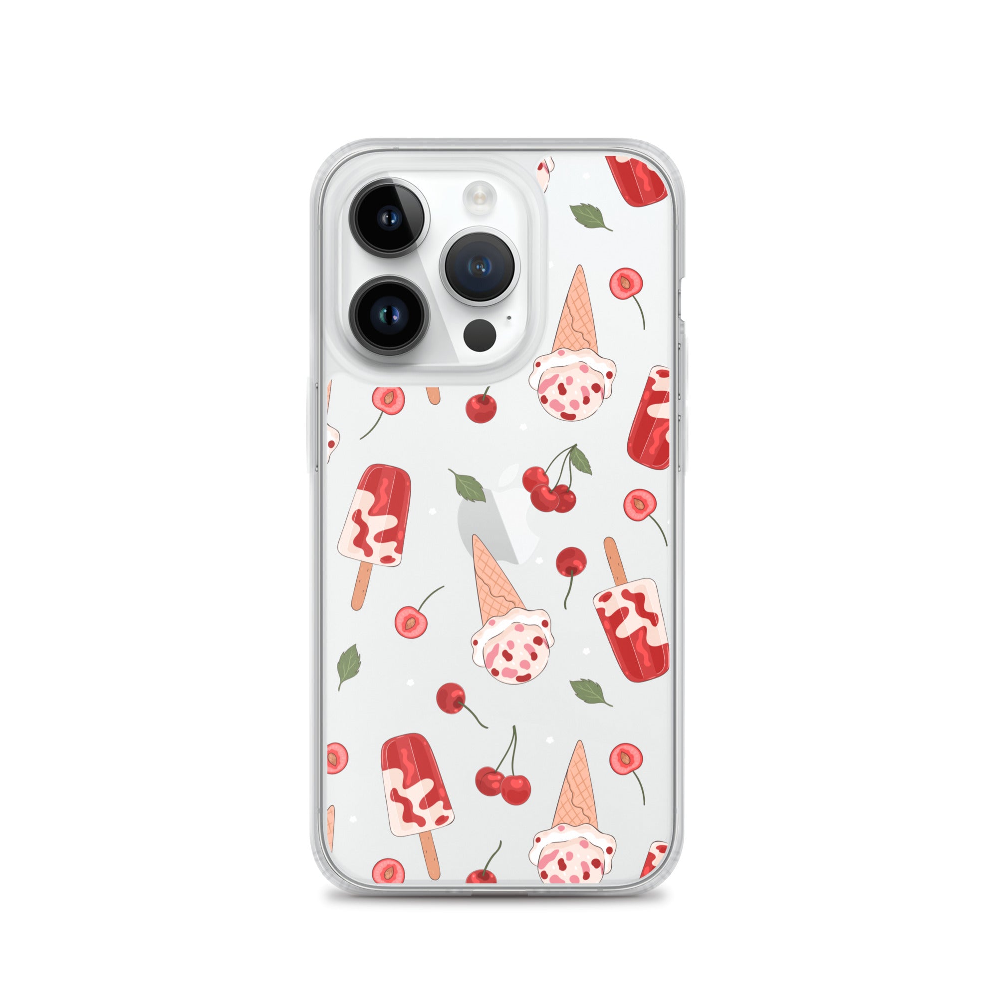 Cherry Ice Cream Clear iPhone Case iPhone 14 Pro
