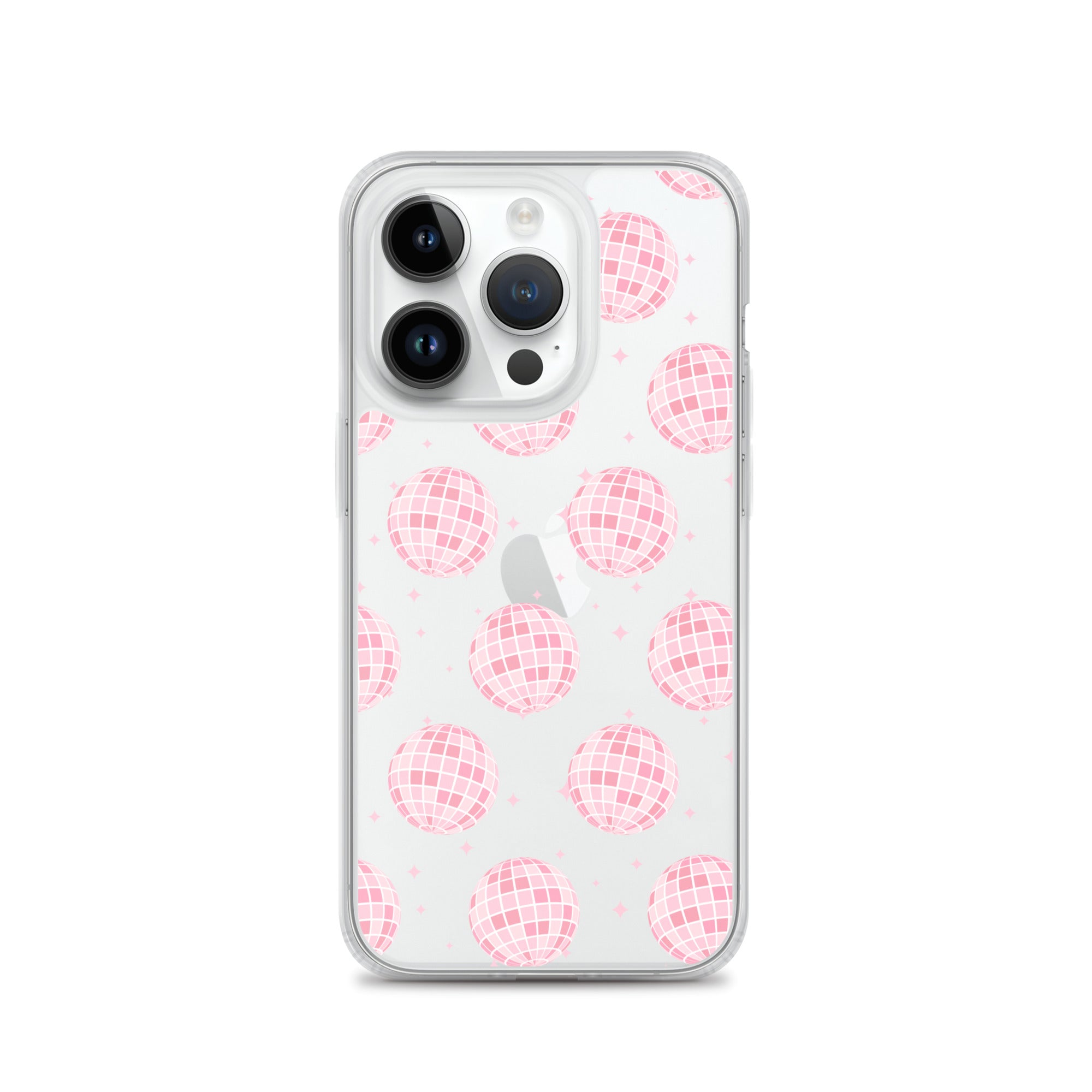 Light Pink Disco Balls Clear iPhone Case