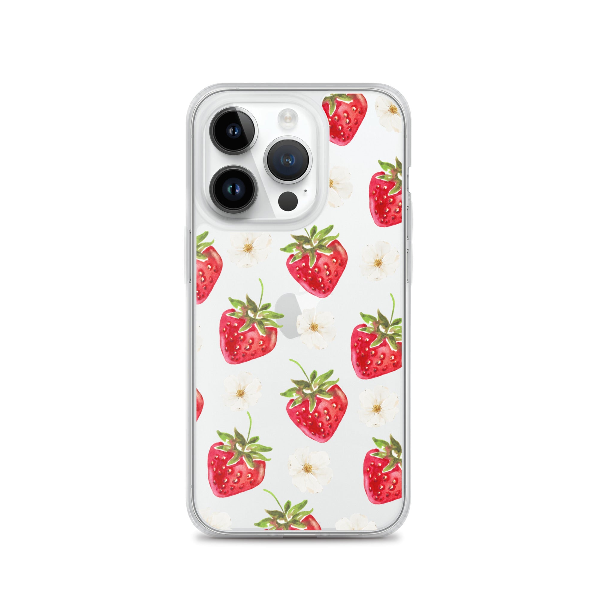 Strawberry Bloom Clear iPhone Case