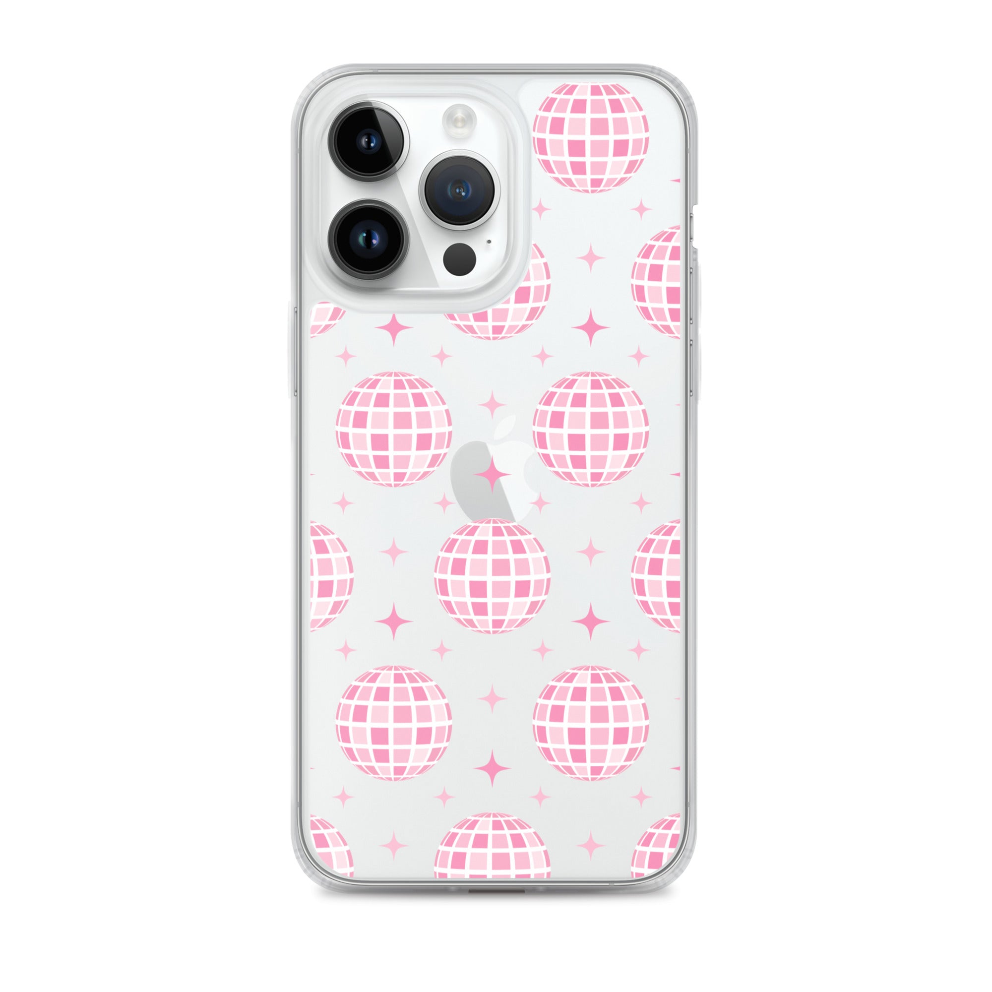 Pink Disco Clear iPhone Case iPhone 14 Pro Max