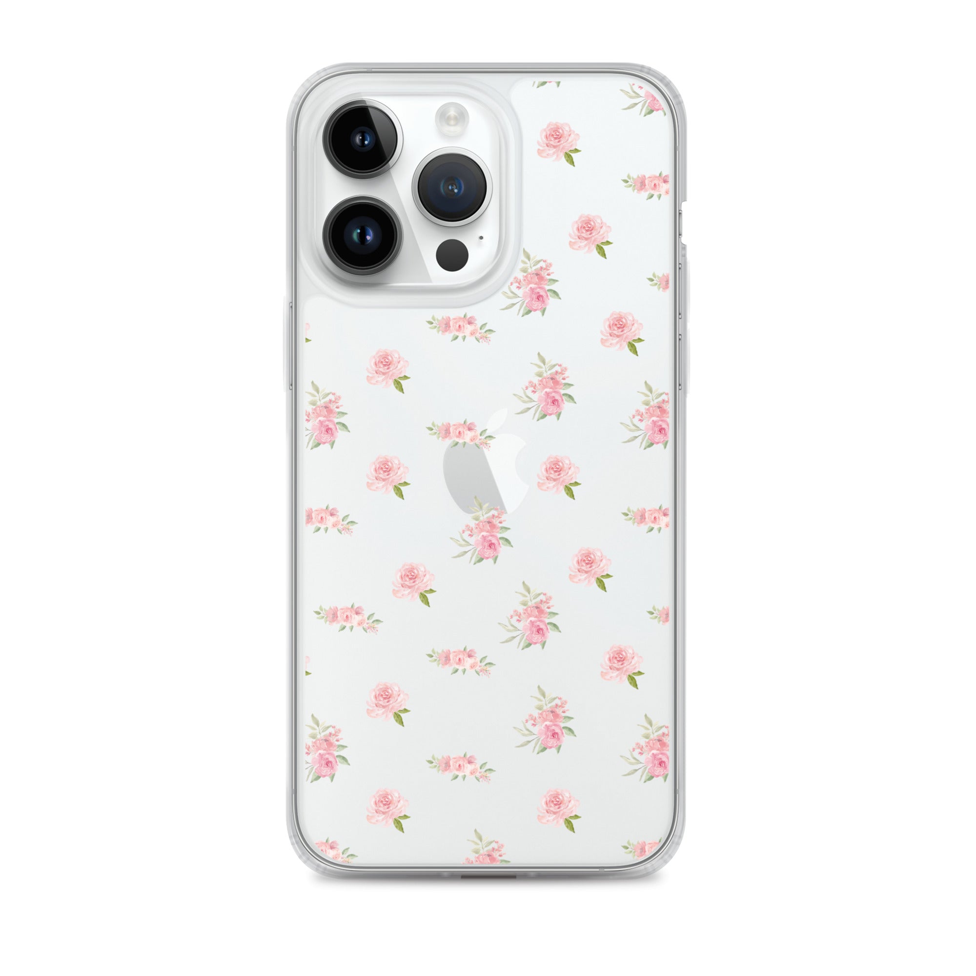 Pink Vintage Roses Clear iPhone Case