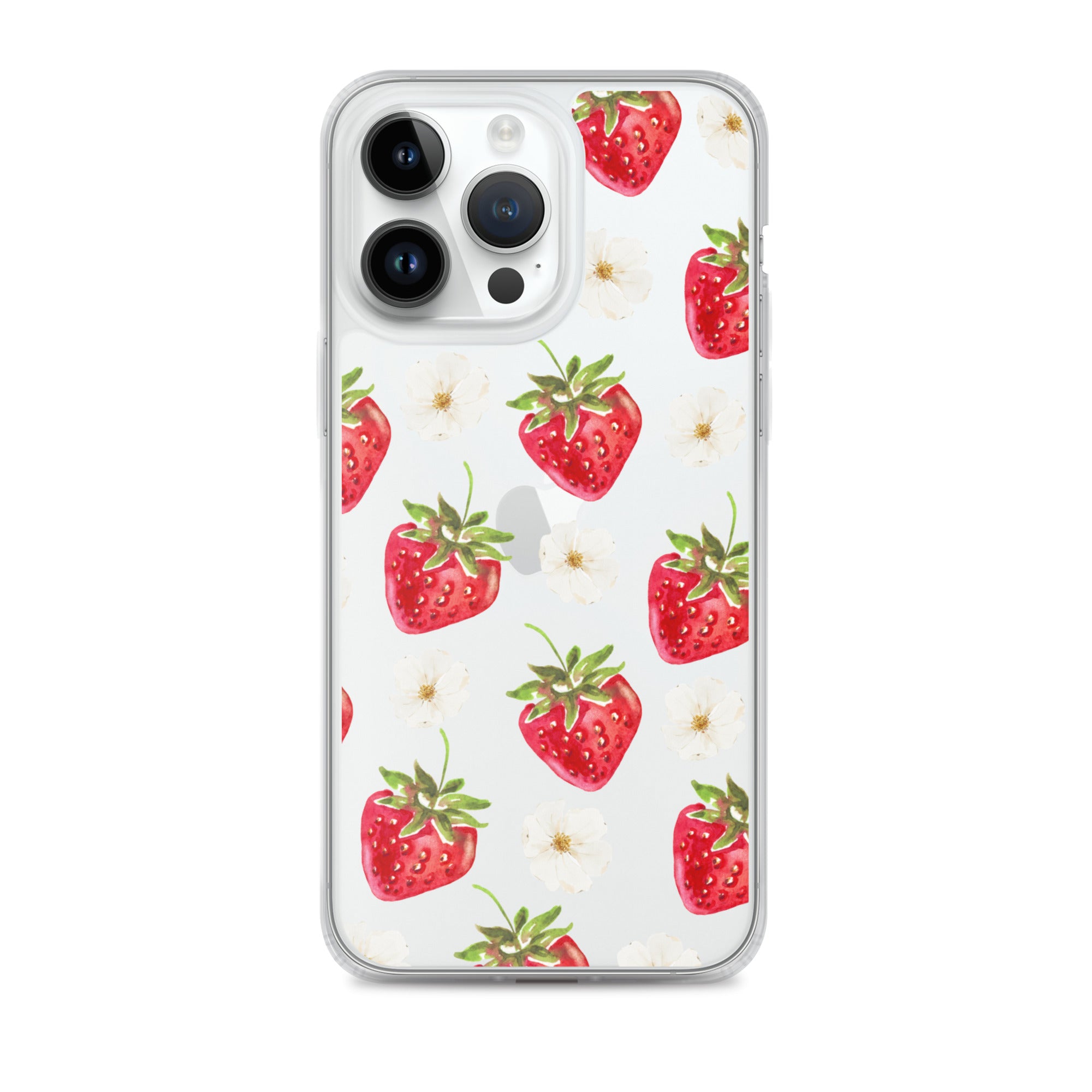 Strawberry Bloom Clear iPhone Case