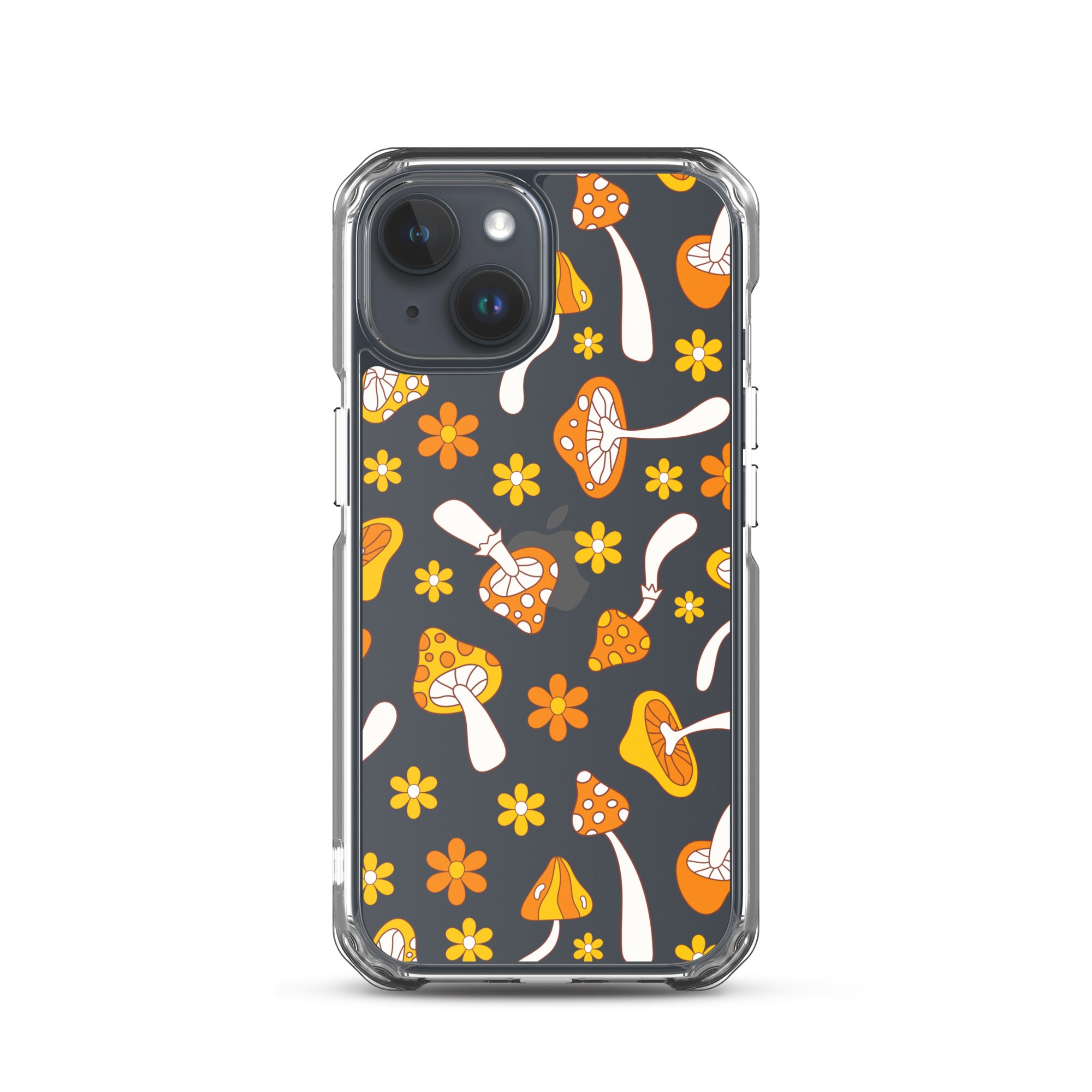 Retro Mushrooms Clear iPhone Case iPhone 15