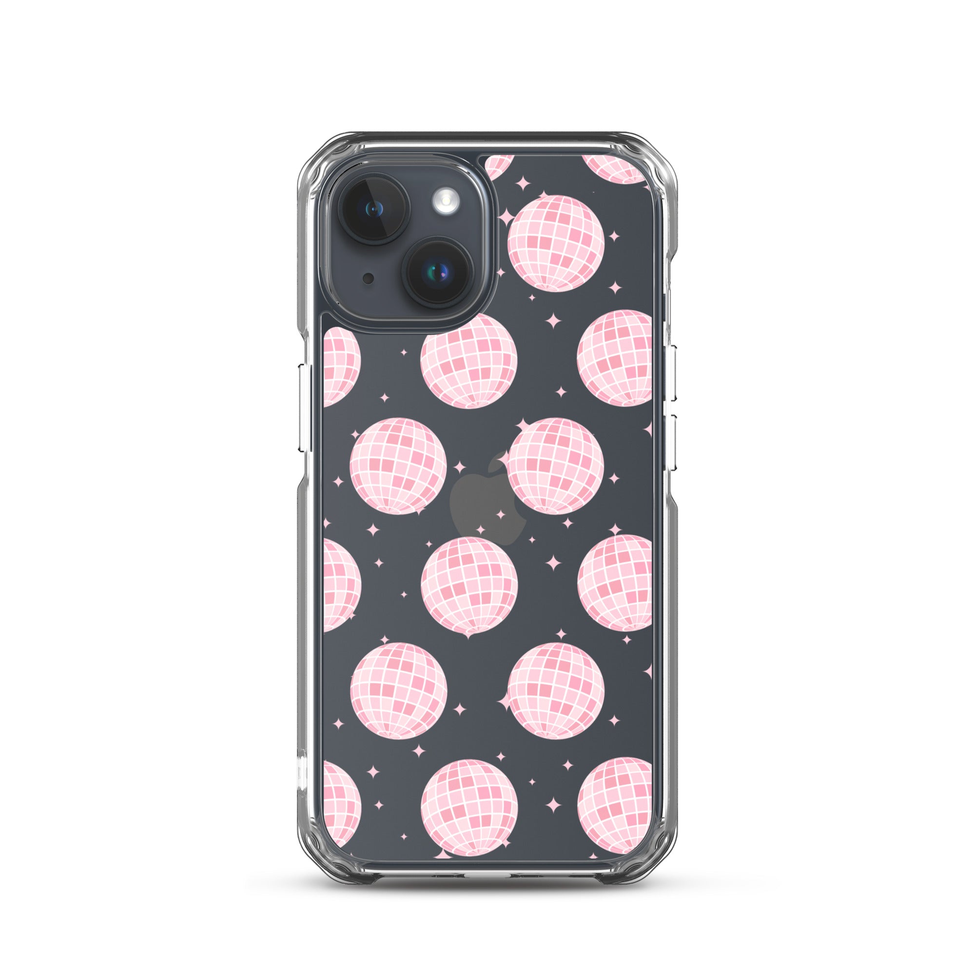 Light Pink Disco Balls Clear iPhone Case