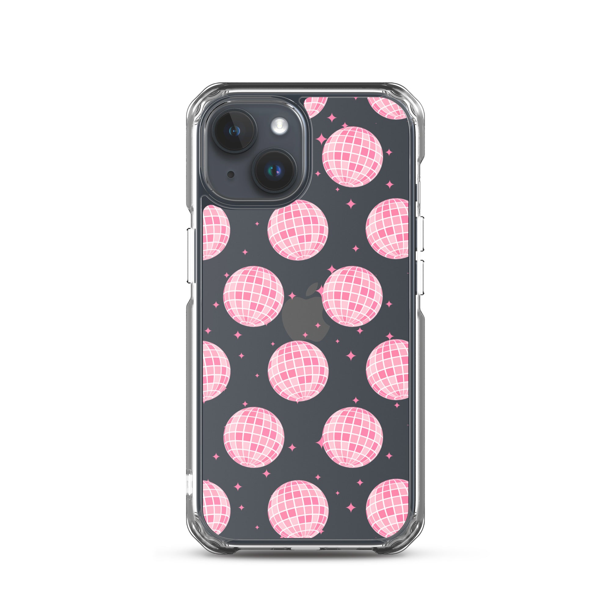 Pink Disco Balls Clear iPhone Case