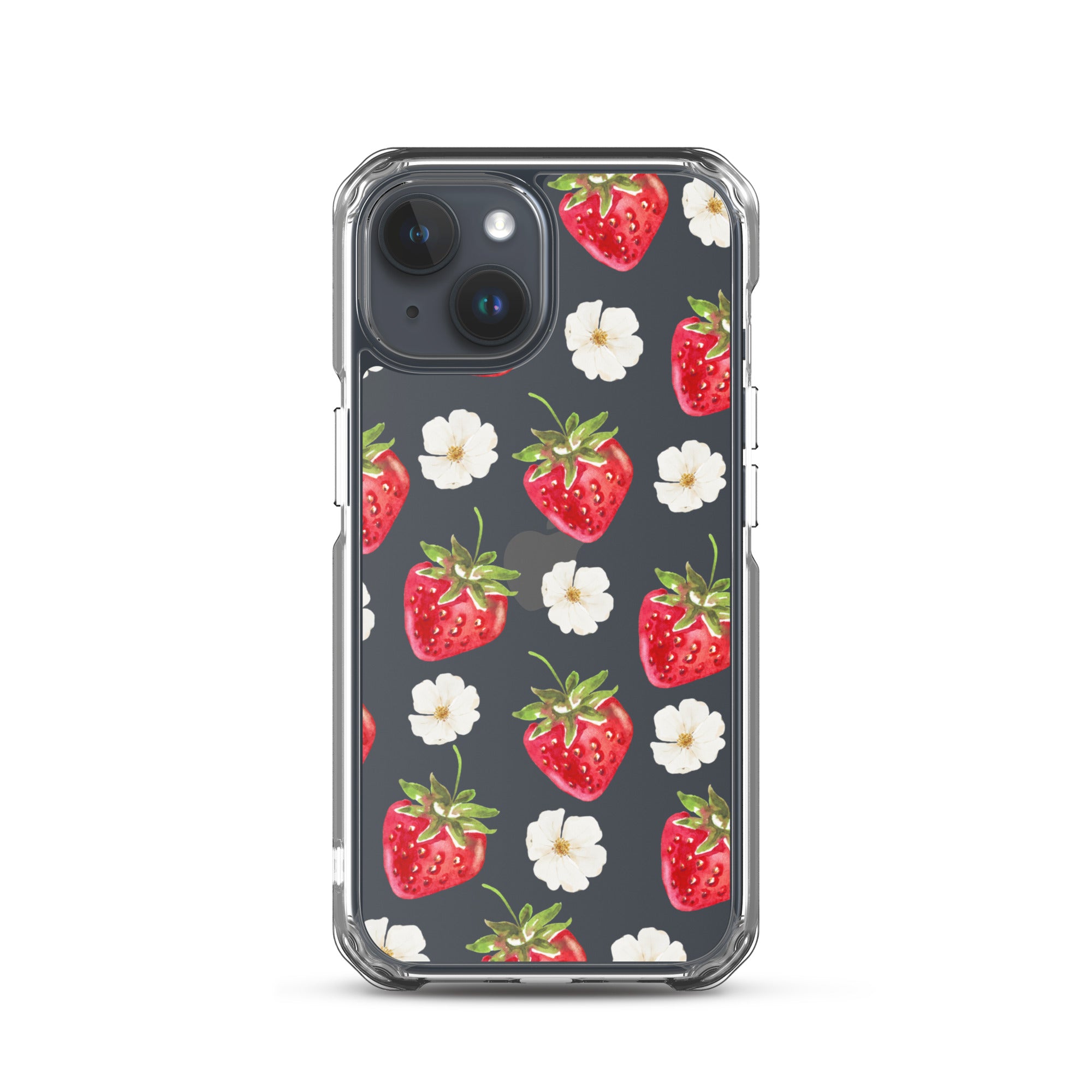 Strawberry Bloom Clear iPhone Case