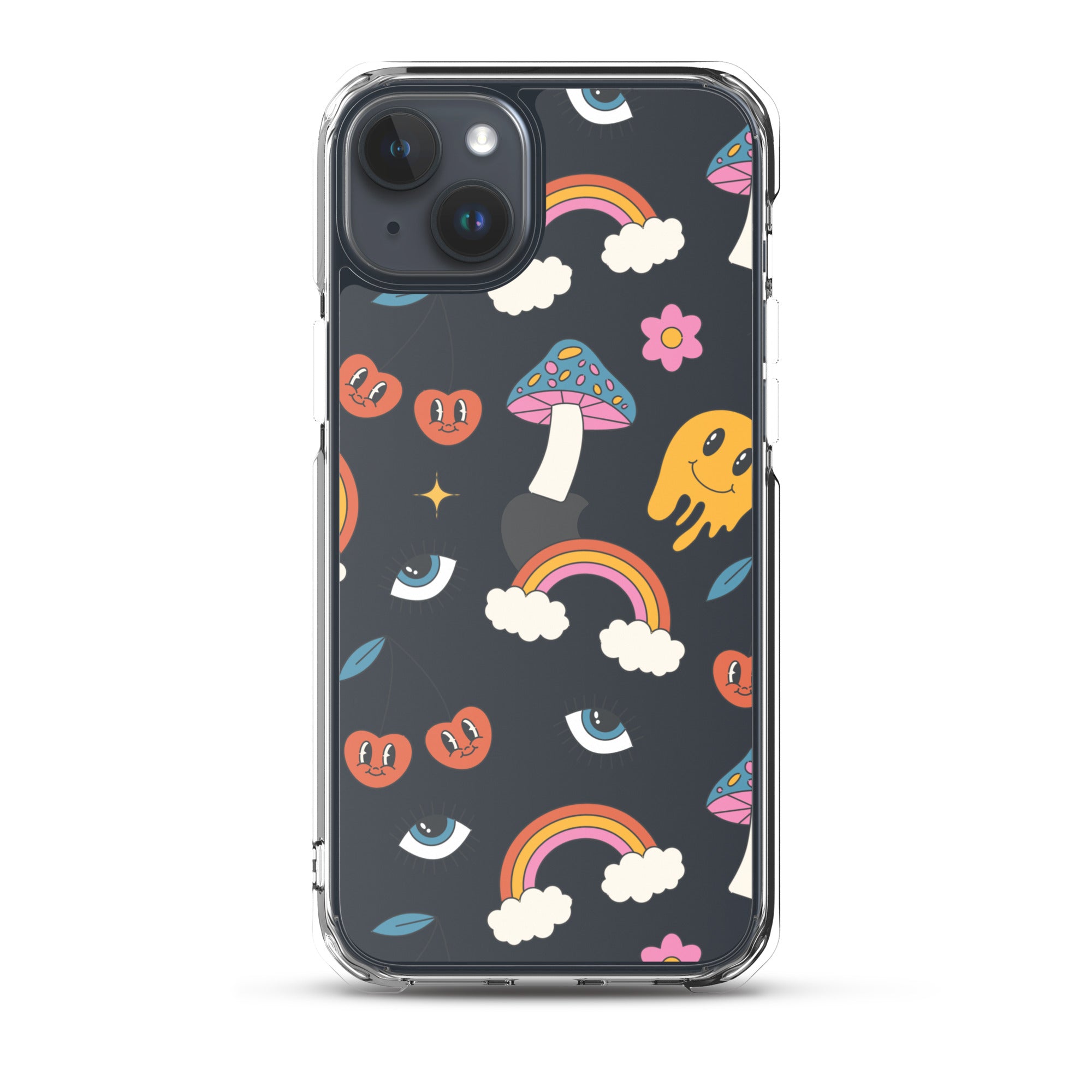 Rainbow Vibes Clear iPhone Case iPhone 15 Plus