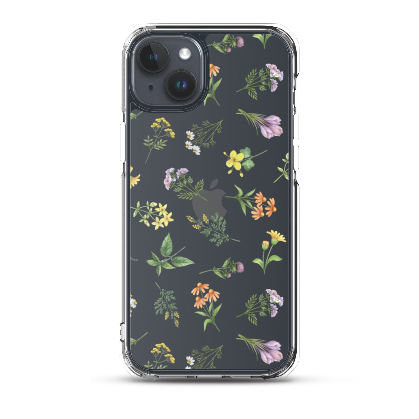 Floral Rain Clear iPhone Case iPhone 15 Plus