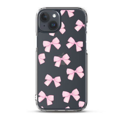 Pink Bows Clear iPhone Case