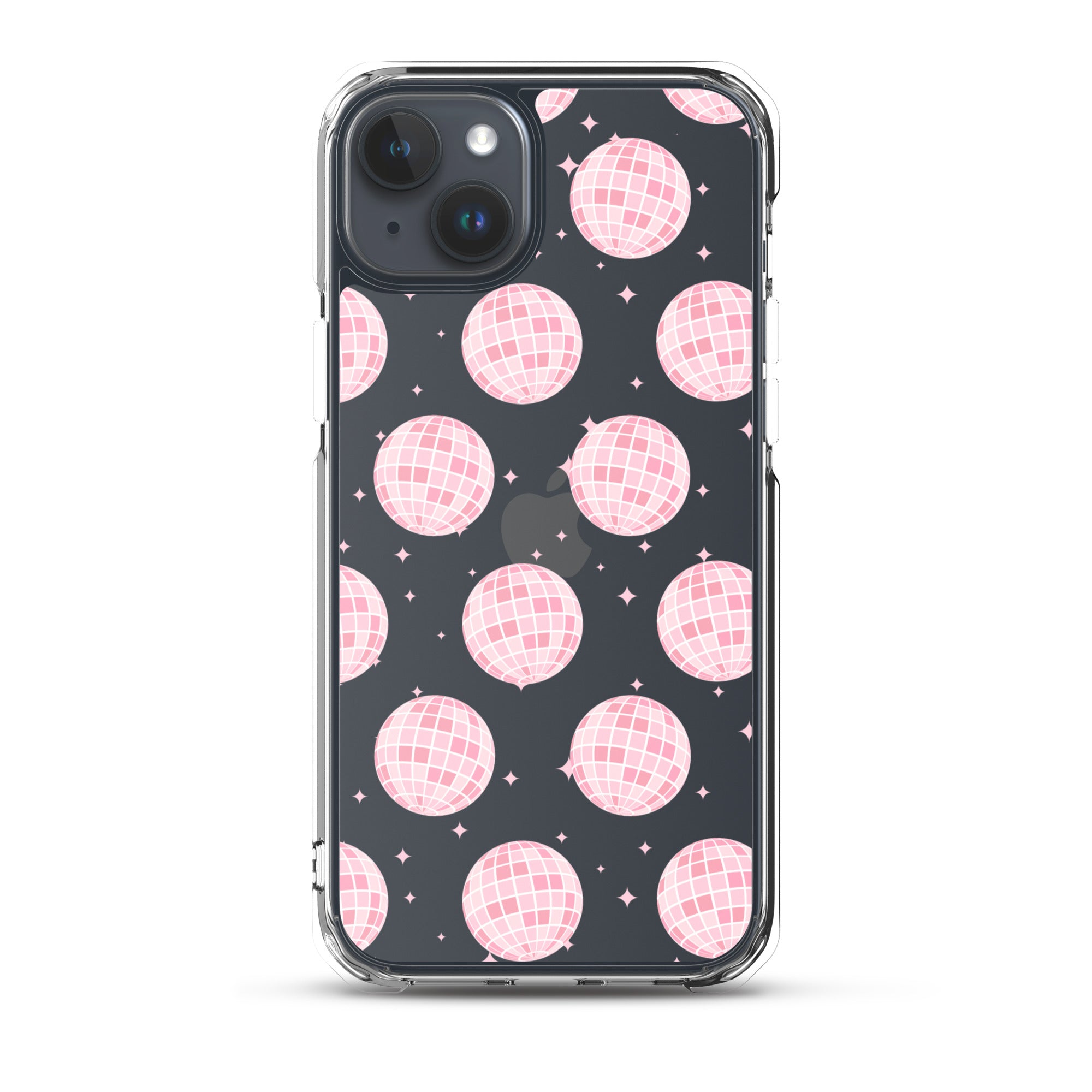 Light Pink Disco Balls Clear iPhone Case