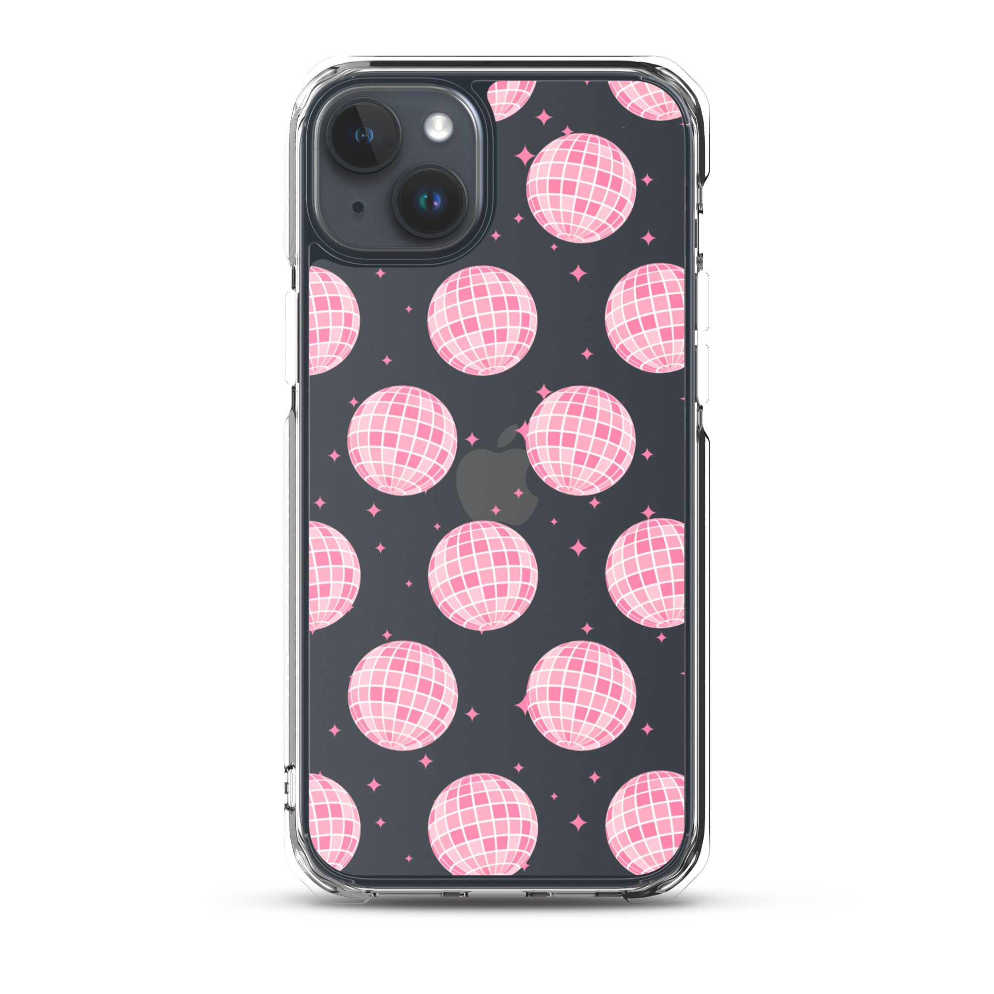 Pink Disco Balls Clear iPhone Case