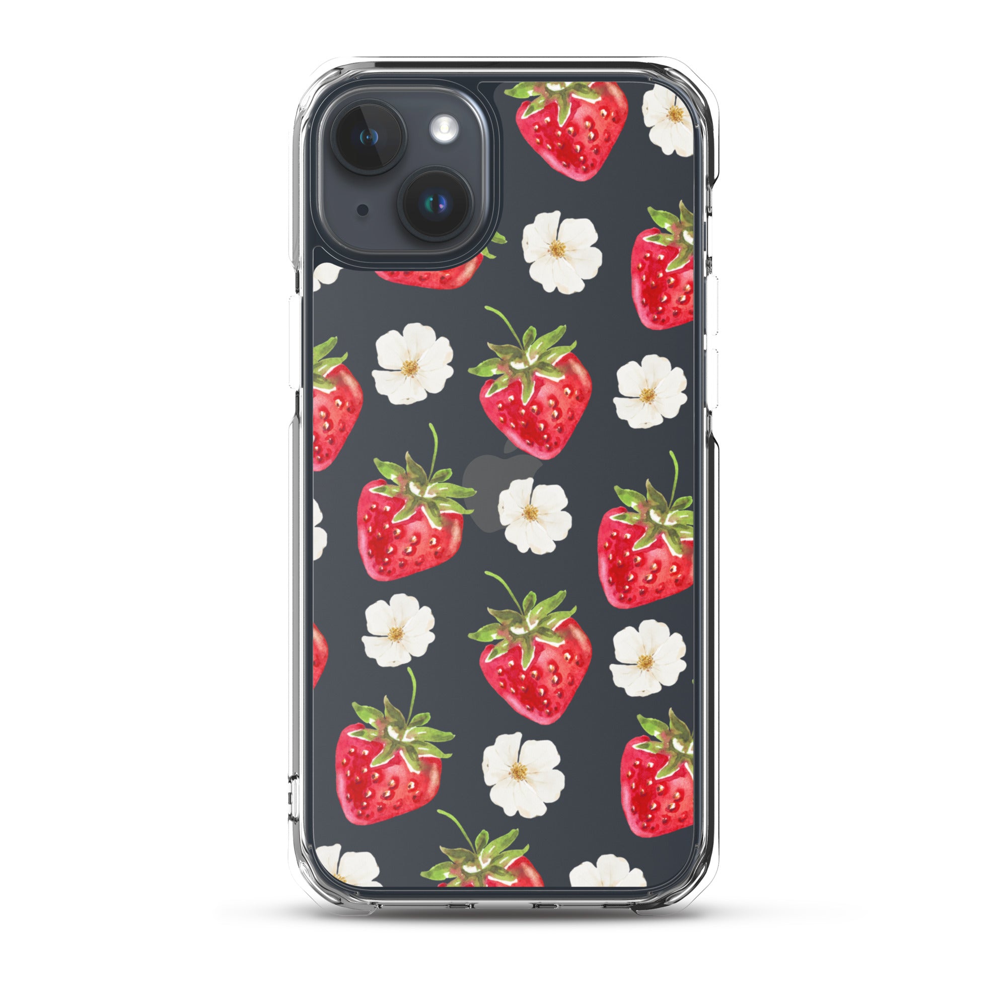 Strawberry Bloom Clear iPhone Case
