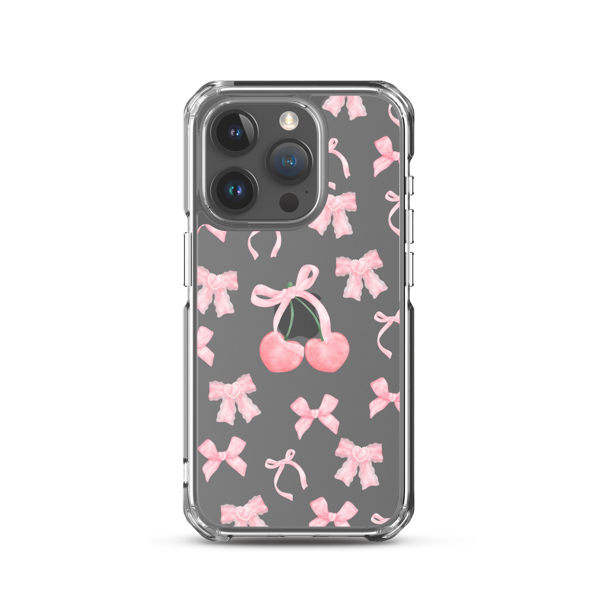 Cherry Bows Clear iPhone Case