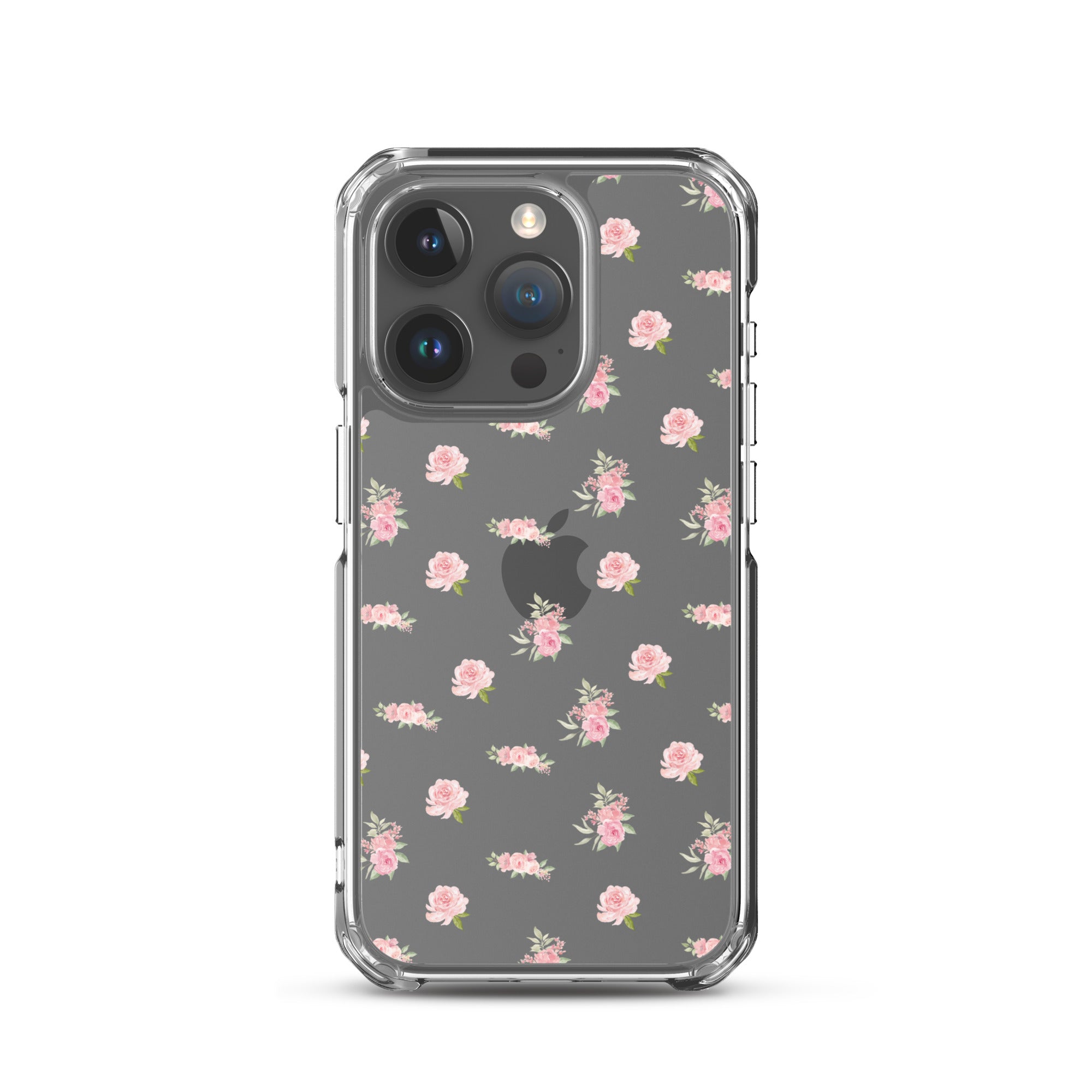 Pink Vintage Roses Clear iPhone Case
