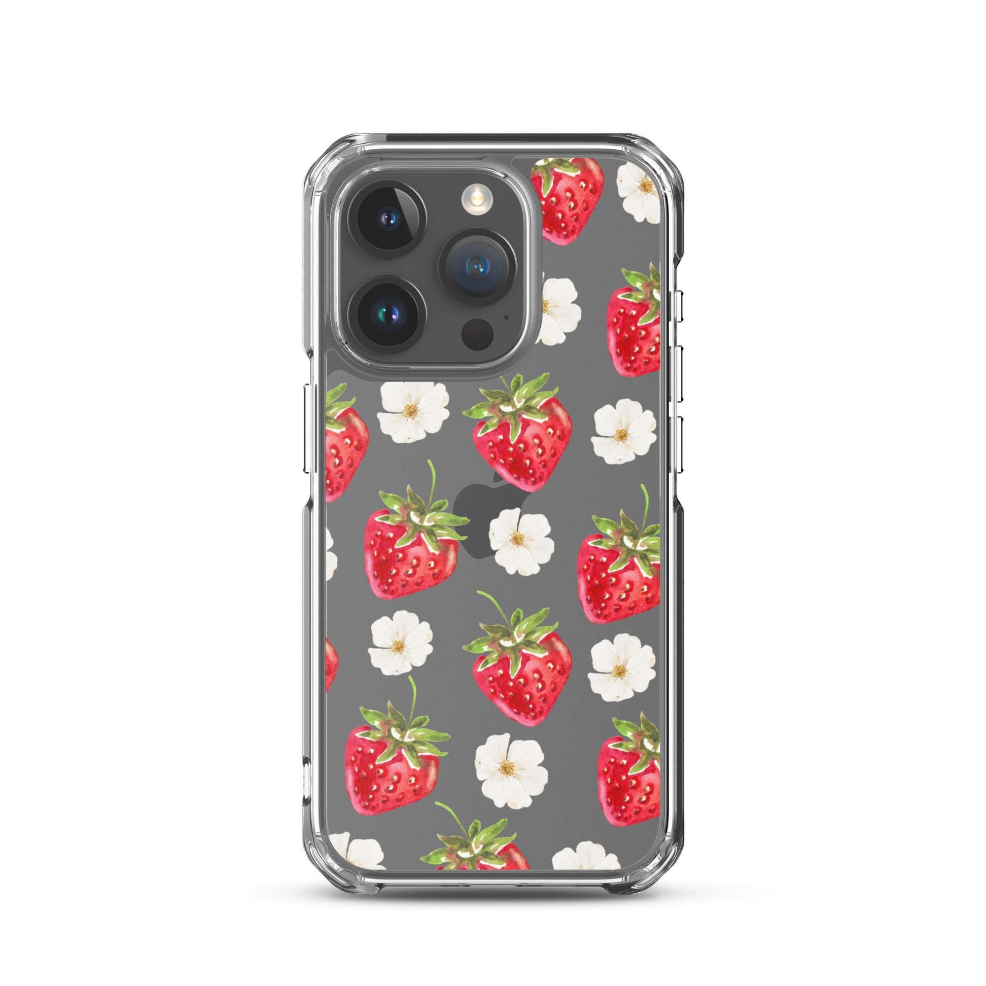 Strawberry Bloom Clear iPhone Case
